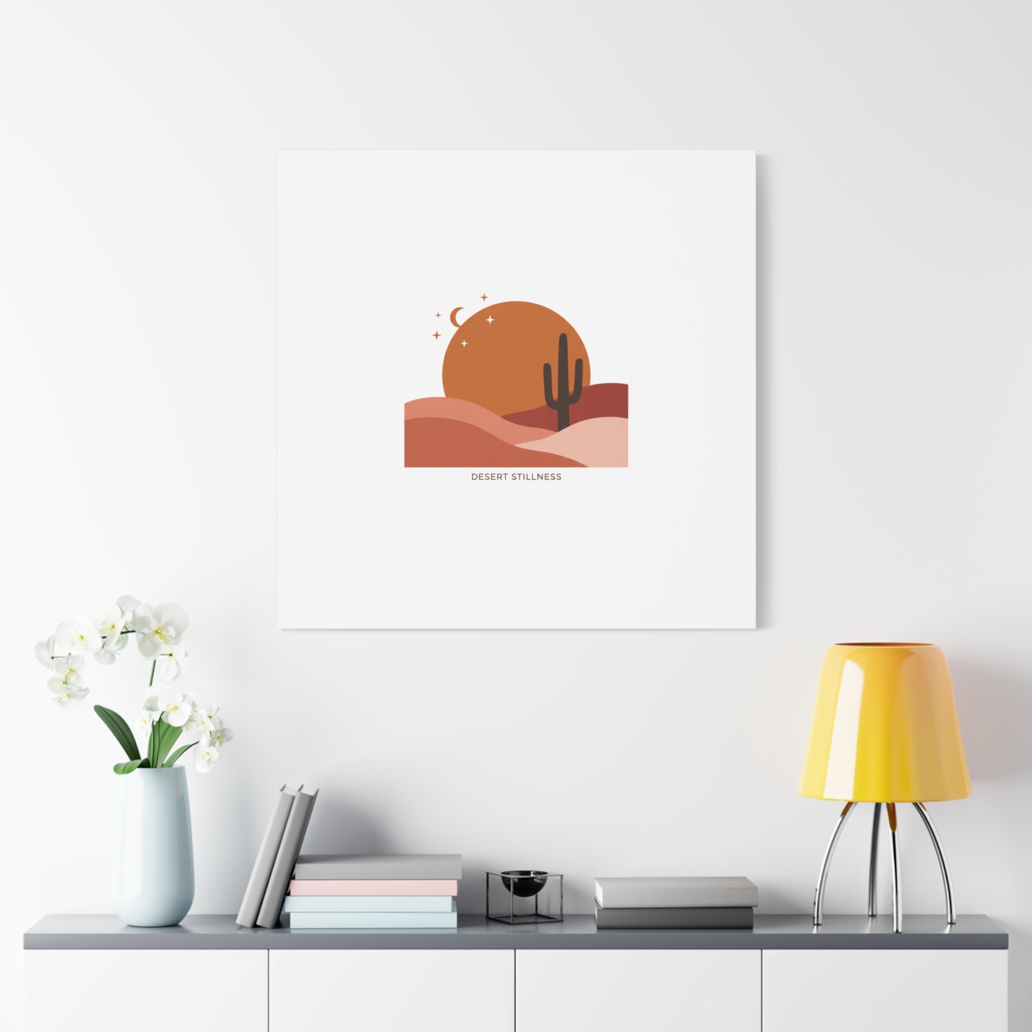 Desert Stillness Canvas, Desert Sunset Minimalist Mesa | Southwestern Art Print