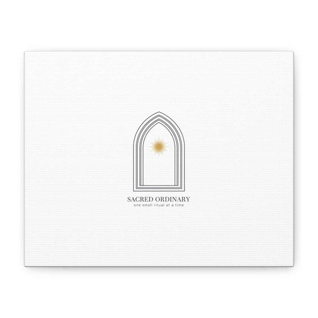 Sacred Ordinary Gothic Arch Canvas | Minimal Scripture Art, Quiet Luxury 10" x 8" (Horizontal) 1.25"