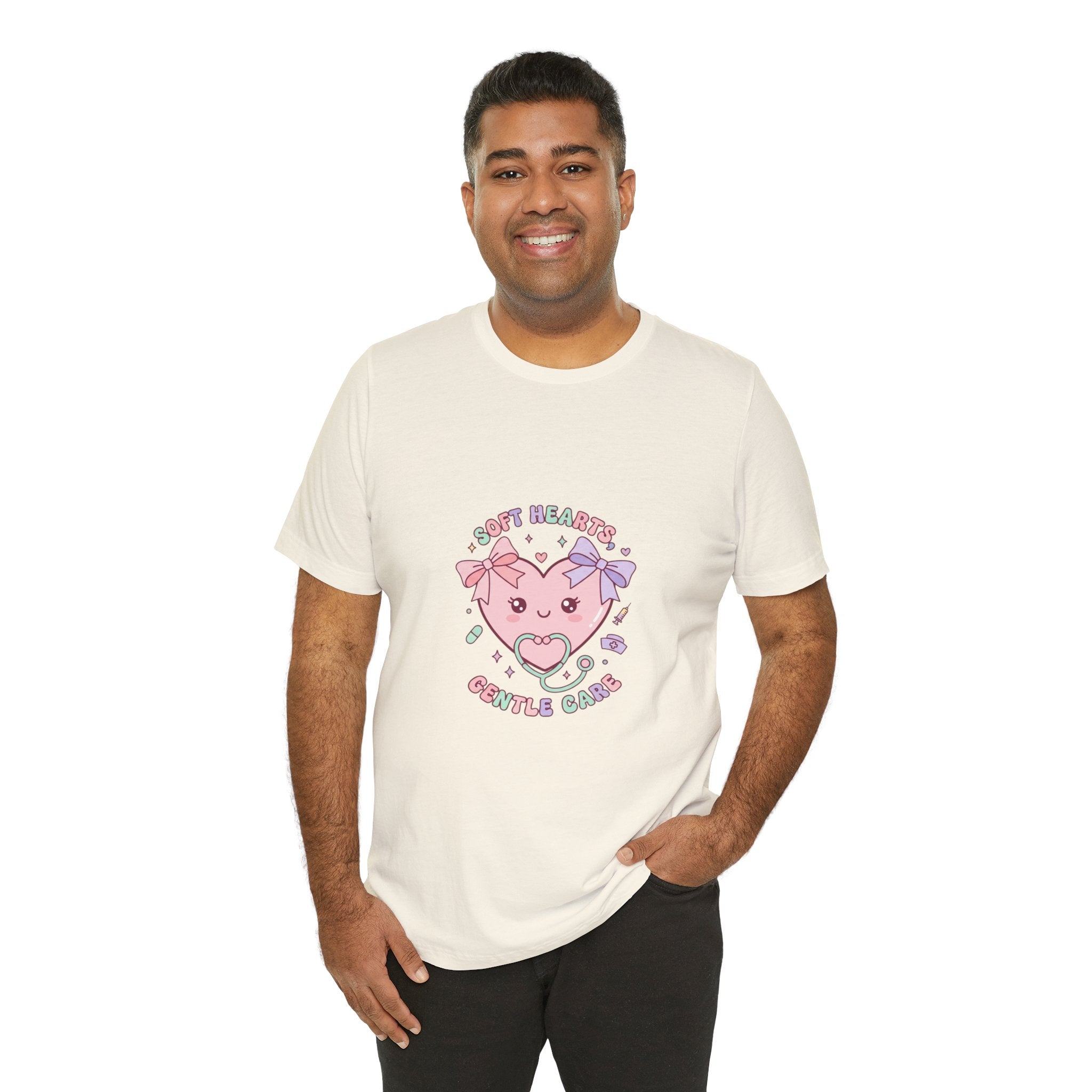 Kawaii Nurse Heart Tee | pastel healthcare design, coquette medical shirt Navy