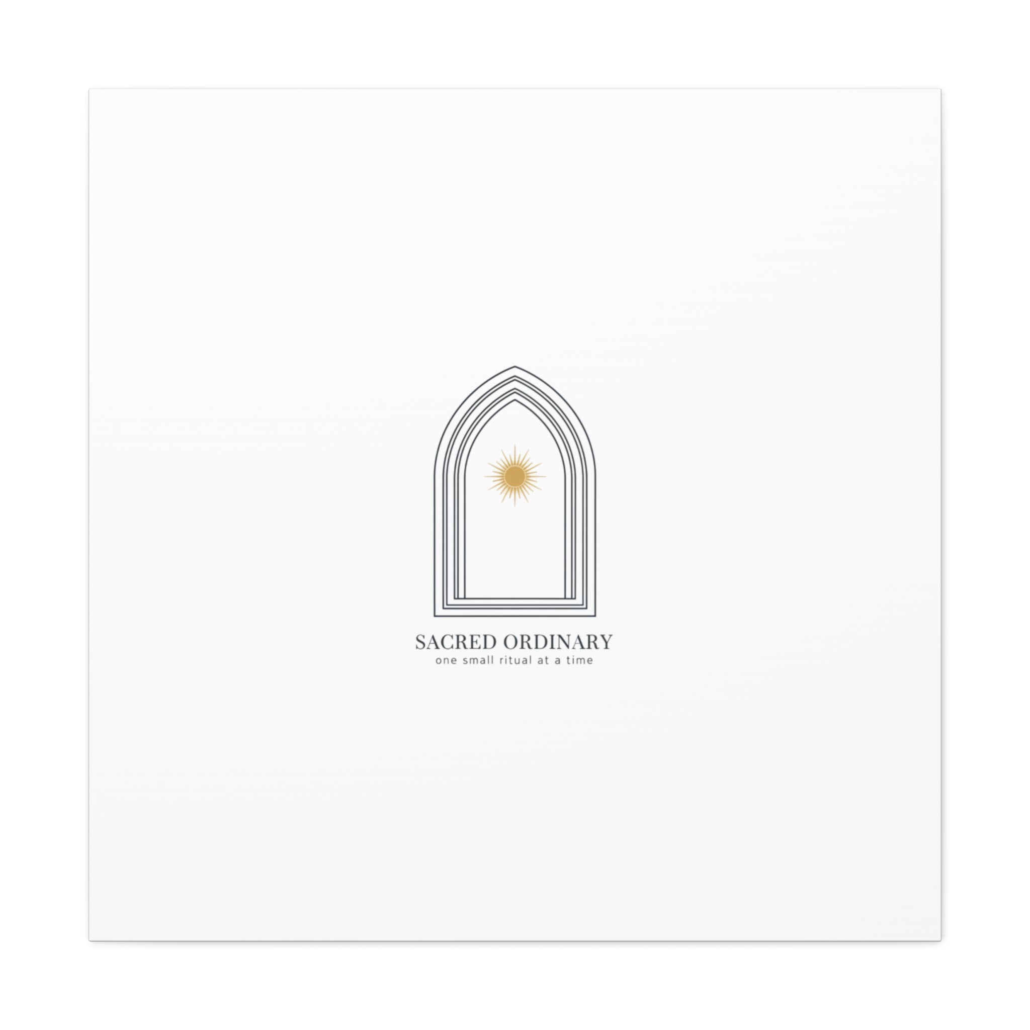 Sacred Ordinary Gothic Arch Canvas | Minimal Scripture Art, Quiet Luxury 36" x 36" 1.25"