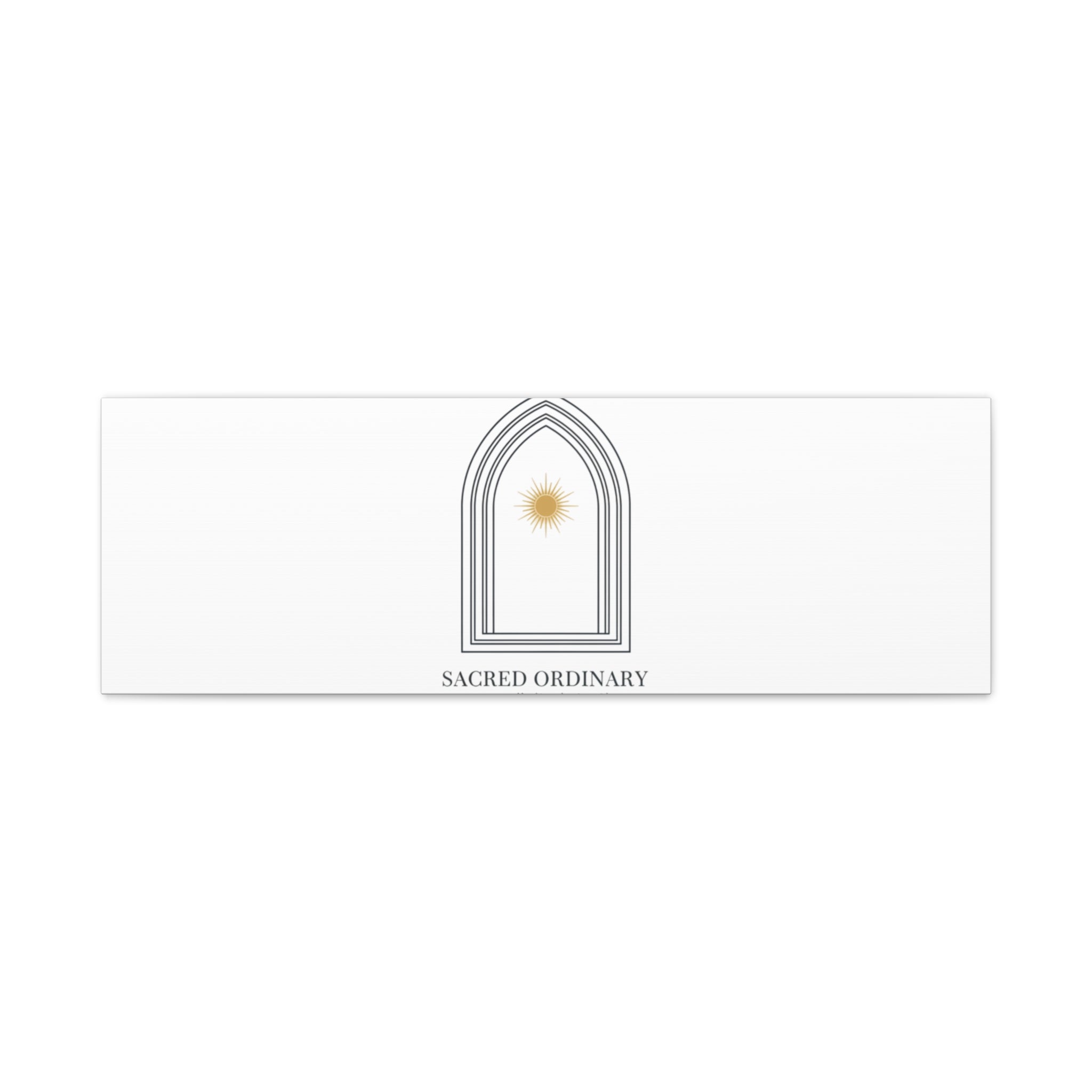 Sacred Ordinary Gothic Arch Canvas | Minimal Scripture Art, Quiet Luxury 36" x 12" (Horizontal) 1.25"