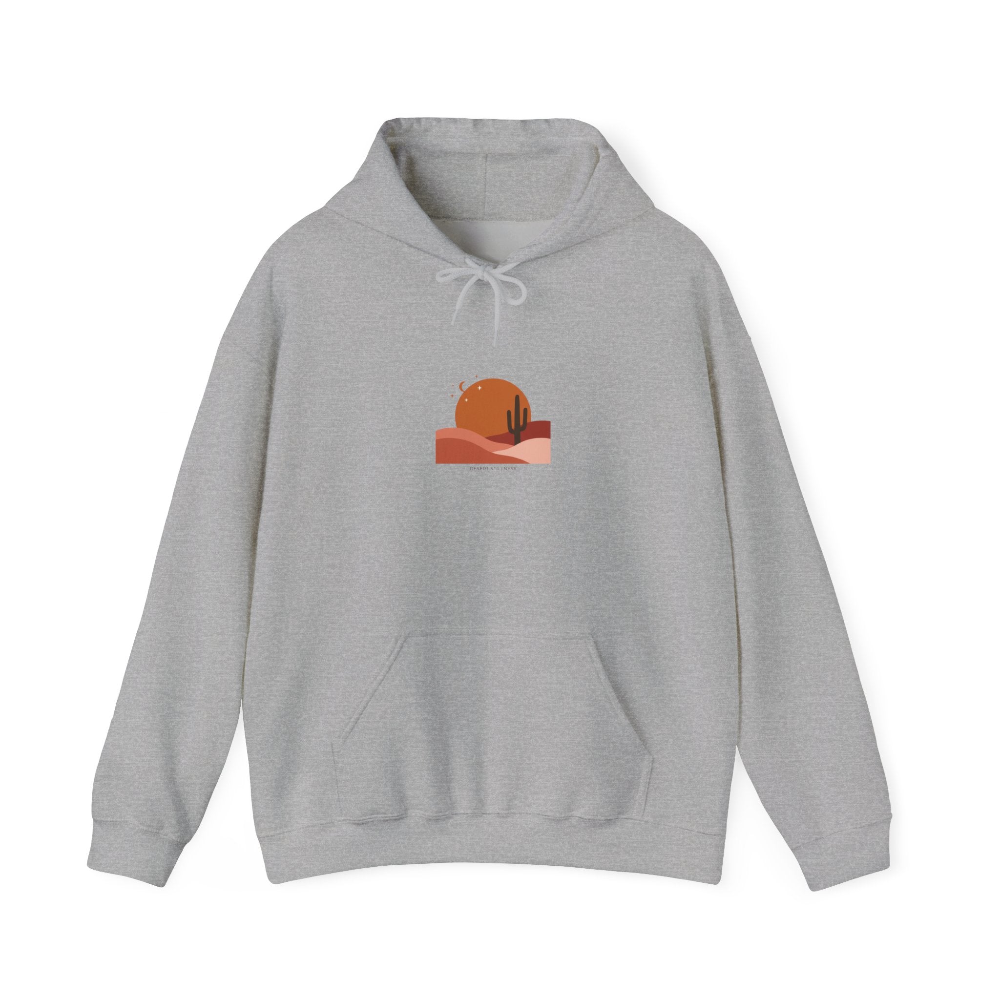 Desert Sunset Minimalist Mesa Hoodie | southwestern art print, adobe-inspired Sport Grey