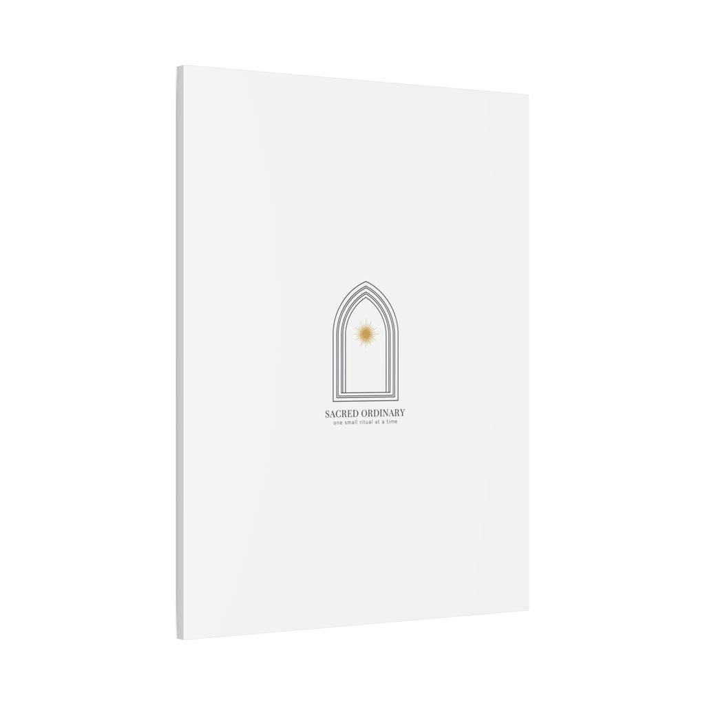Sacred Ordinary Gothic Arch Canvas | Minimal Scripture Art, Quiet Luxury