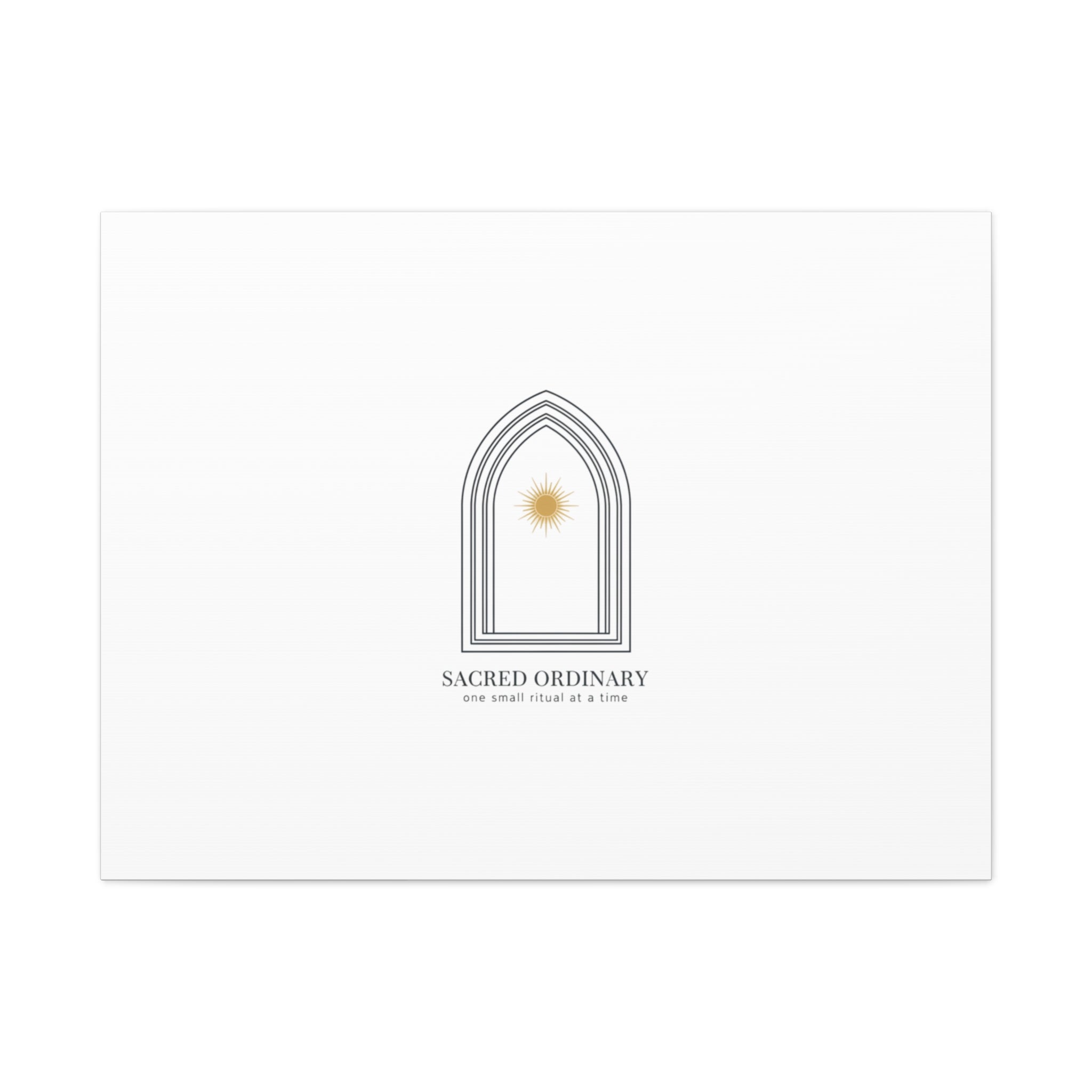Sacred Ordinary Gothic Arch Canvas | Minimal Scripture Art, Quiet Luxury 40" x 30" (Horizontal) 1.25"