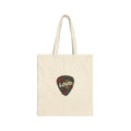 Loud Guitar Pick Tote, Grunge Plaid Patchwork Tote | 90s Rock Revival Natural 15" x 16"