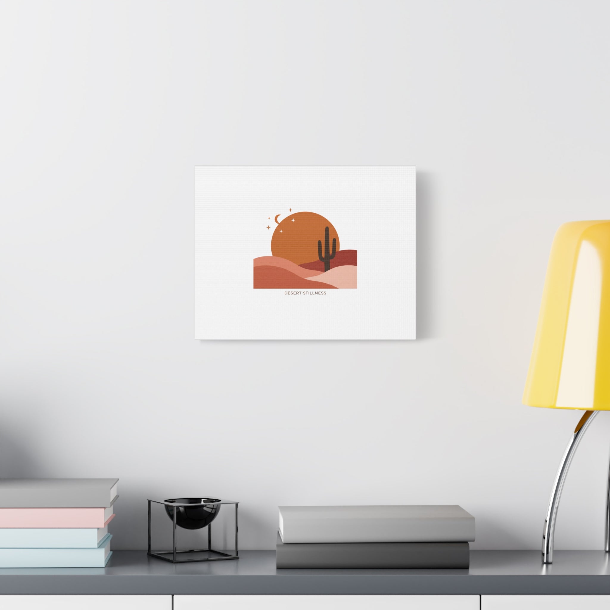 Desert Stillness Canvas, Desert Sunset Minimalist Mesa | Southwestern Art Print
