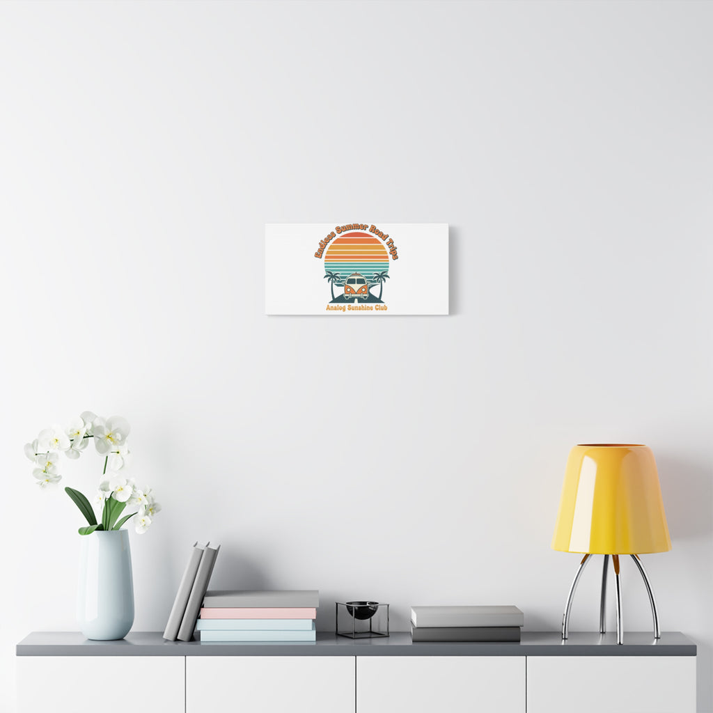 Endless Summer Road Trips Canvas | 1970s Sunset, Retro Surf Palm Art 36" x 36" 1.25"