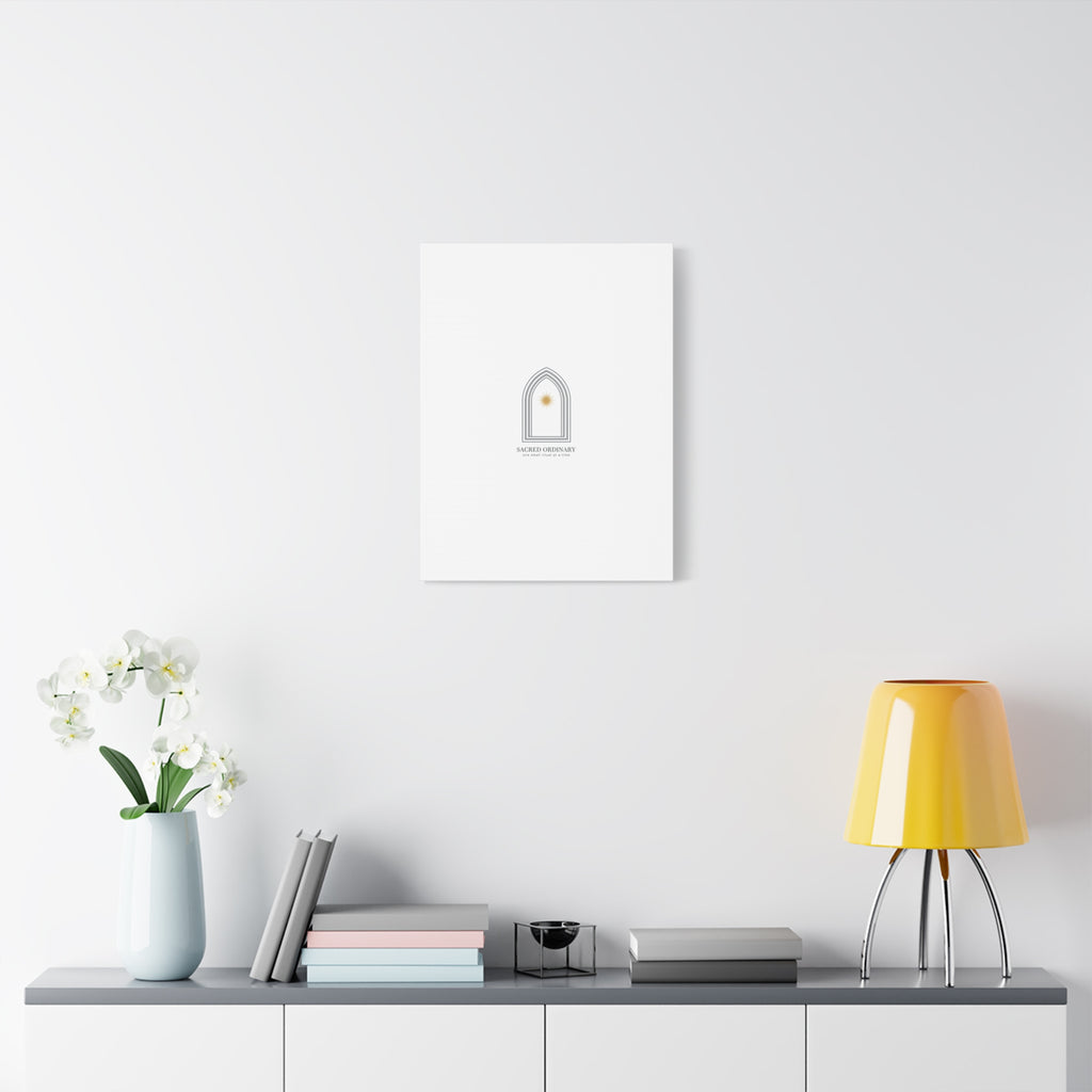 Sacred Ordinary Gothic Arch Canvas | Minimal Scripture Art, Quiet Luxury