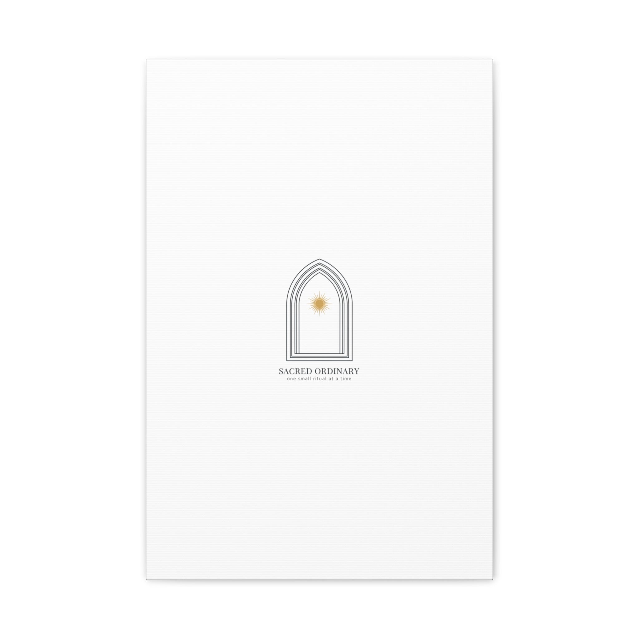 Sacred Ordinary Gothic Arch Canvas | Minimal Scripture Art, Quiet Luxury 16″ x 24″ (Vertical) 1.25"