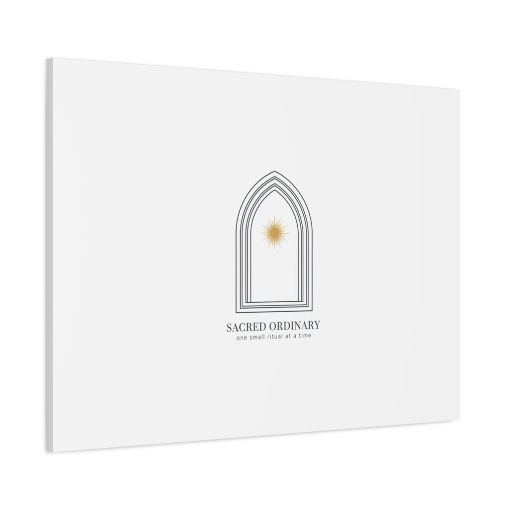 Sacred Ordinary Gothic Arch Canvas | Minimal Scripture Art, Quiet Luxury