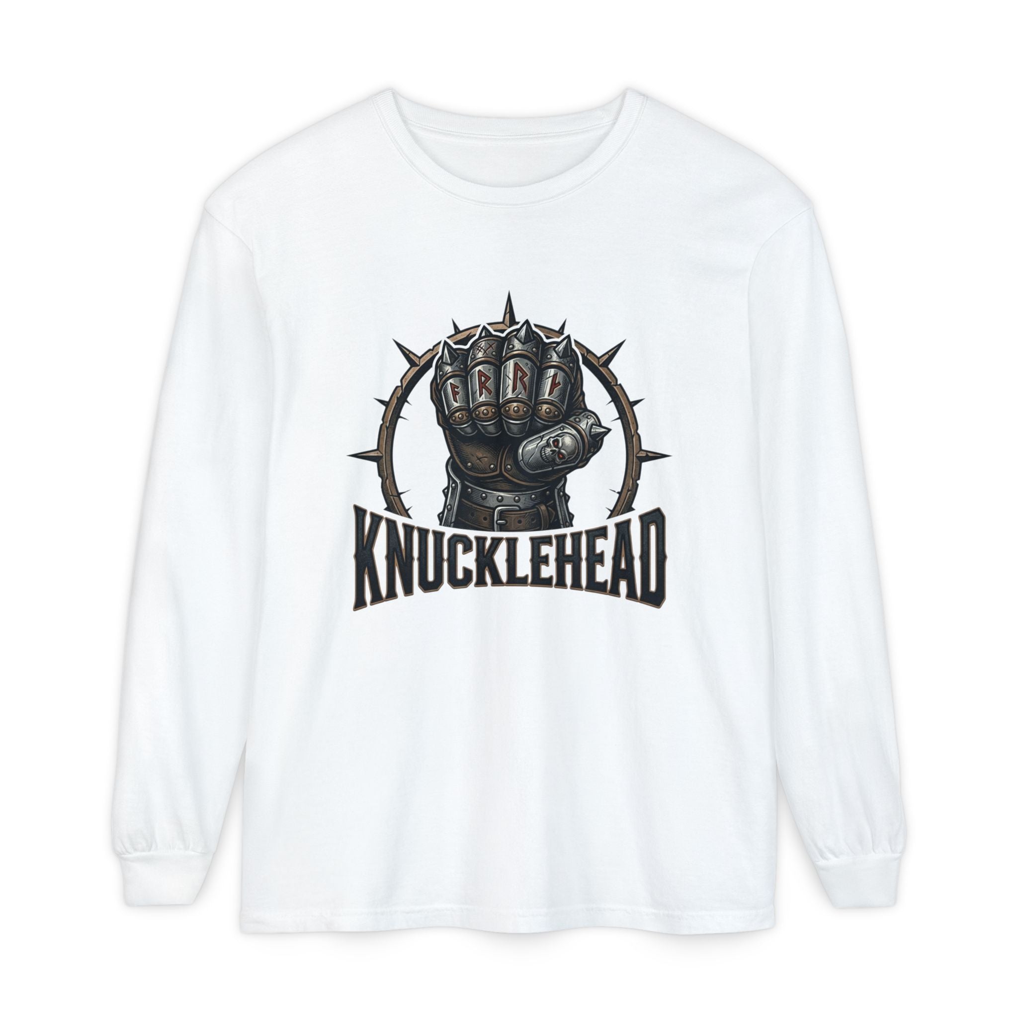 Knucklehead Fist Long Sleeve Tee White