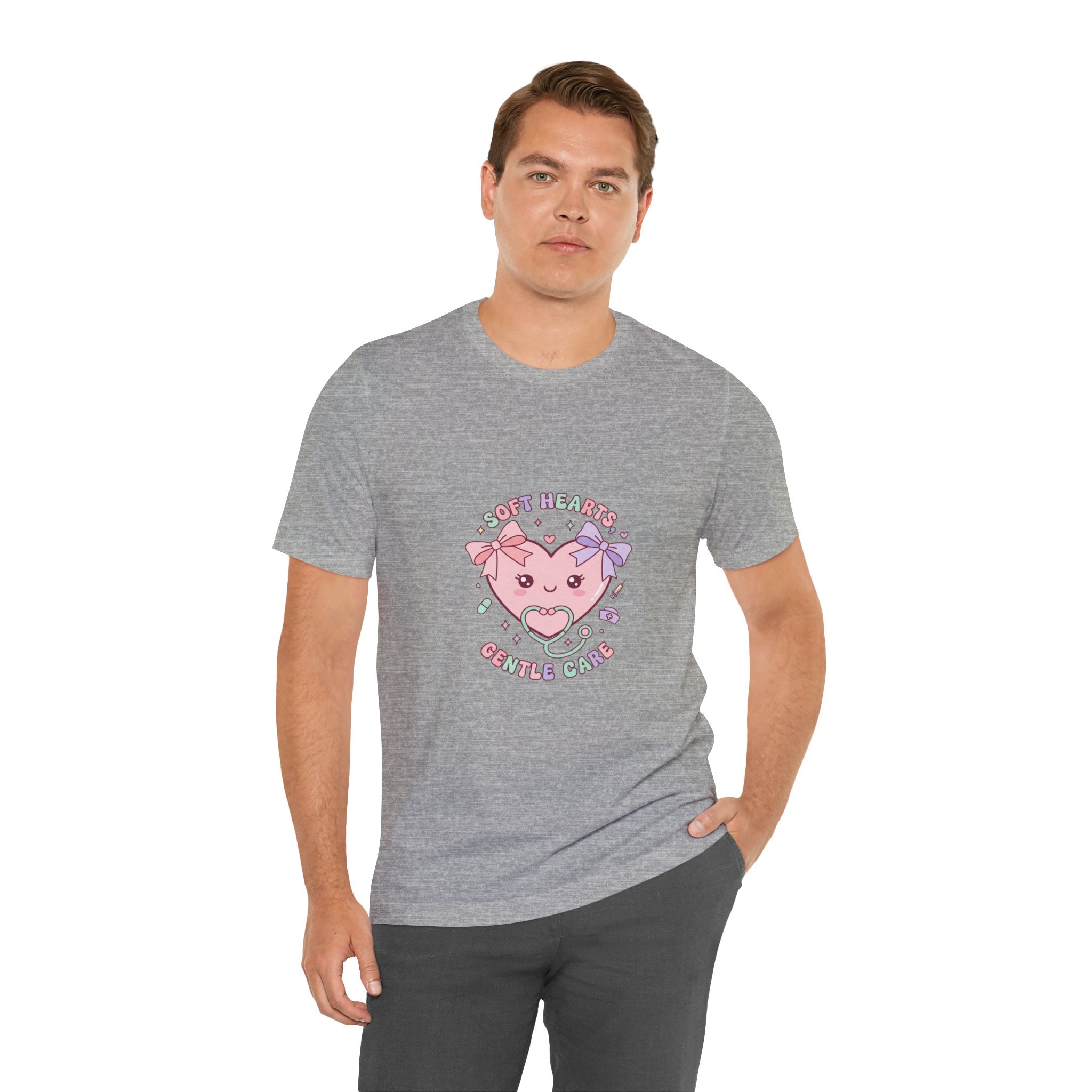 Kawaii Nurse Heart Tee | pastel healthcare design, coquette medical shirt Navy