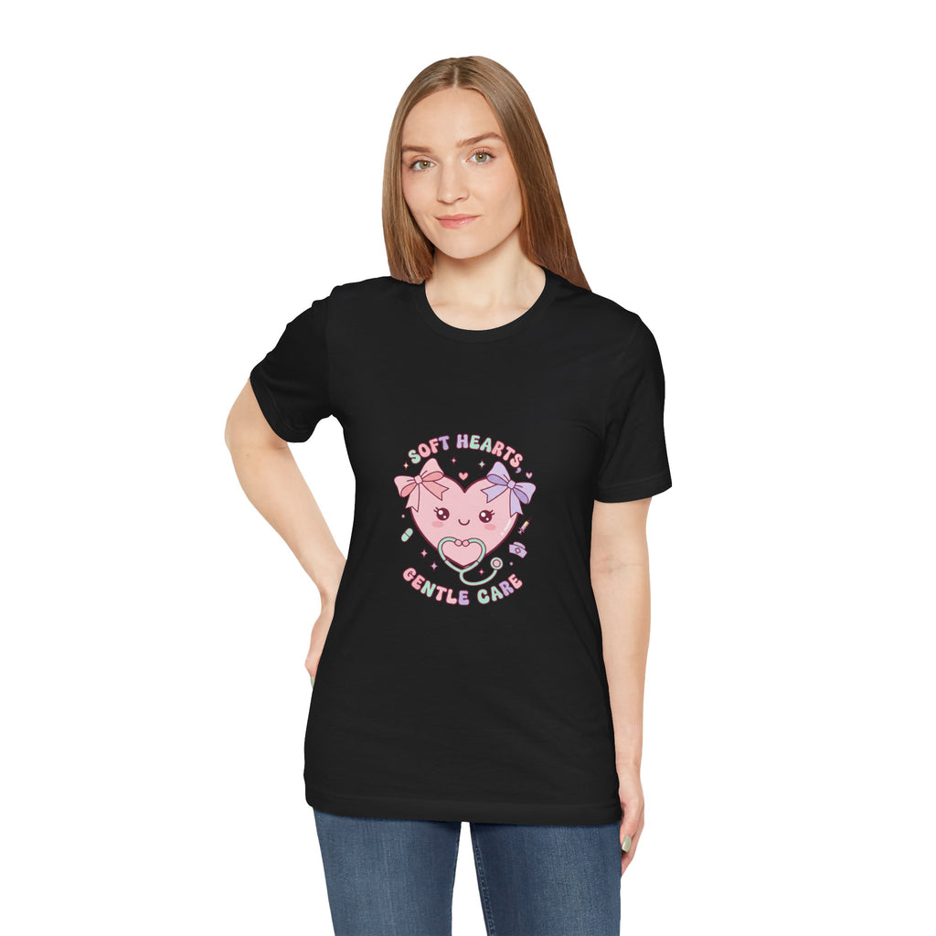 Kawaii Nurse Heart Tee | pastel healthcare design, coquette medical shirt Navy