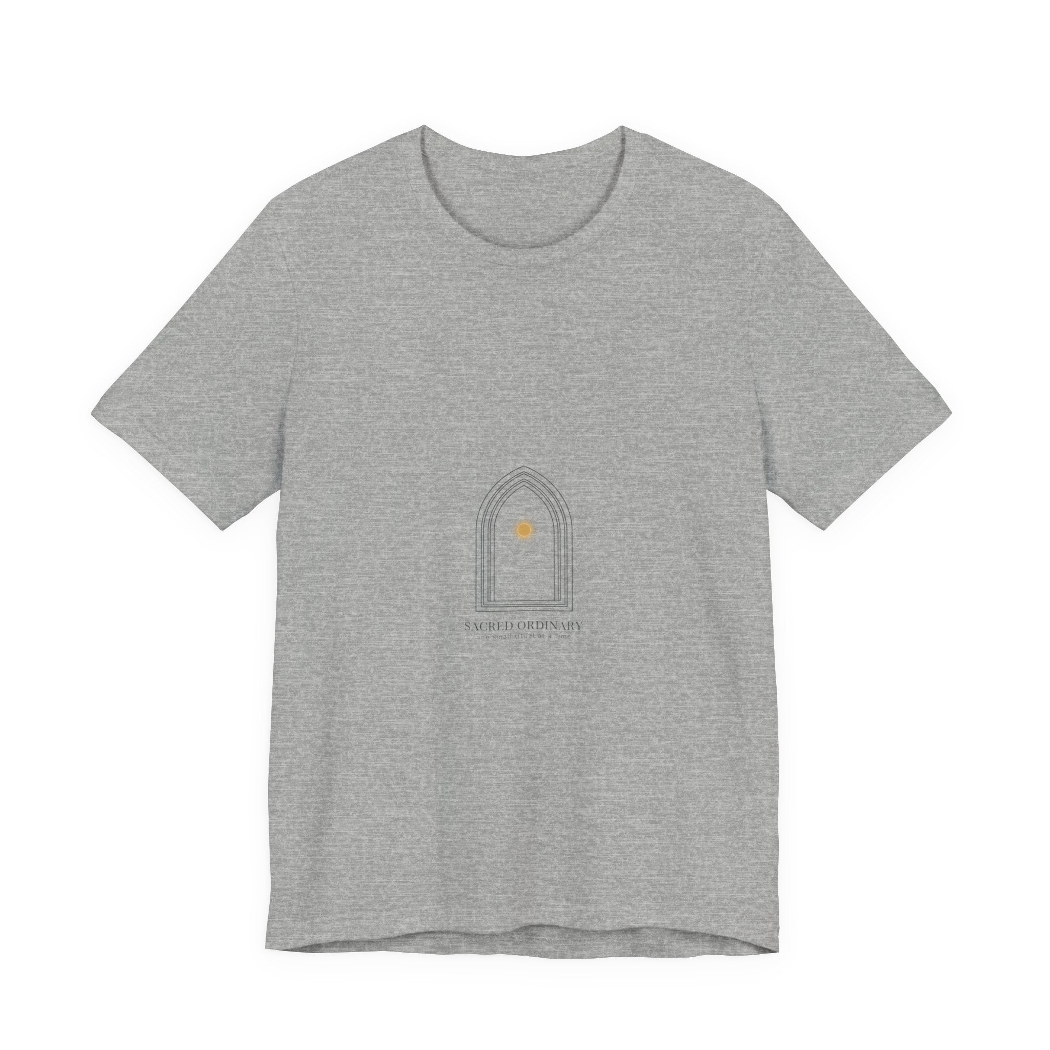 Gothic Arch Minimal Tee | Monastic Minimalism, serene typography Athletic Heather