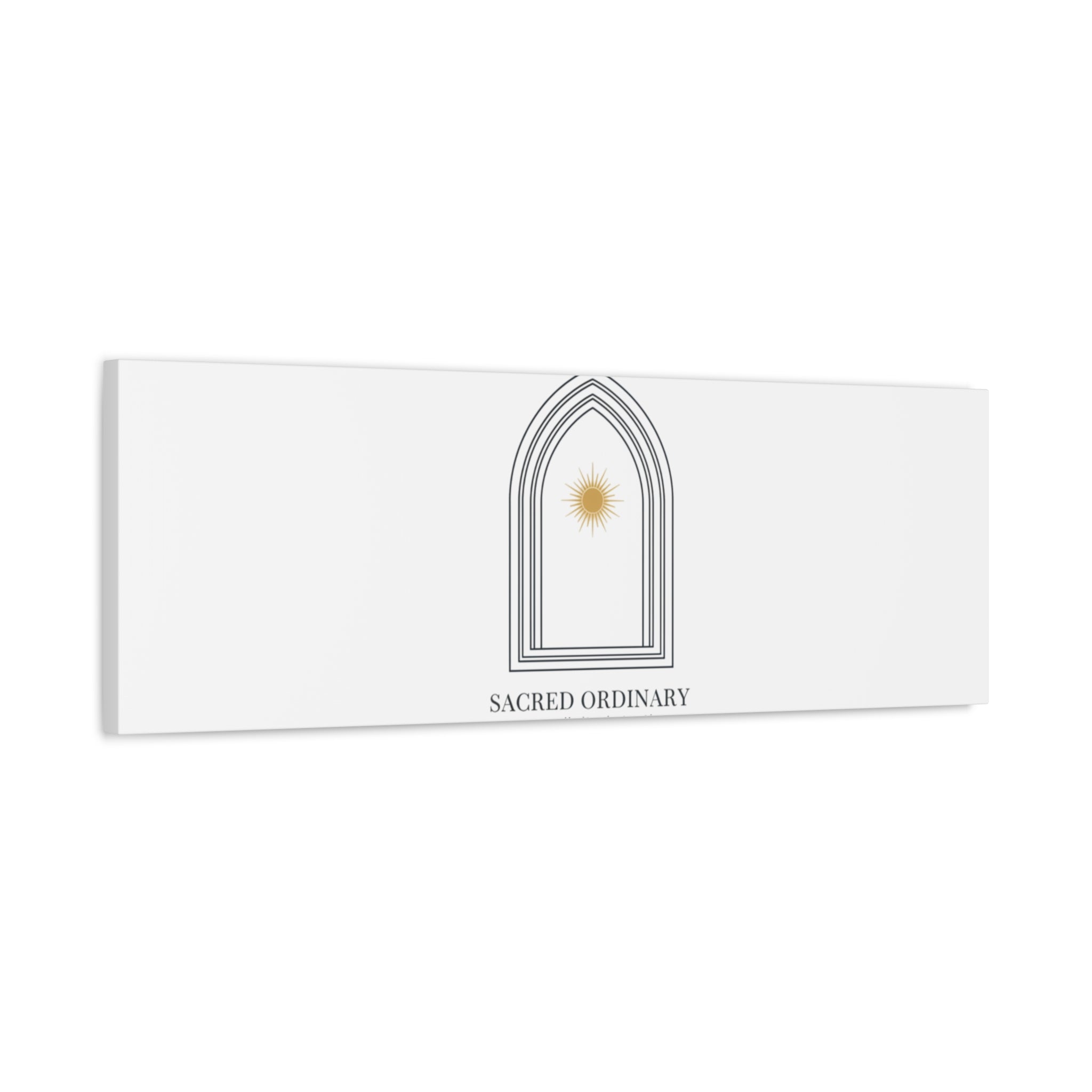 Sacred Ordinary Gothic Arch Canvas | Minimal Scripture Art, Quiet Luxury