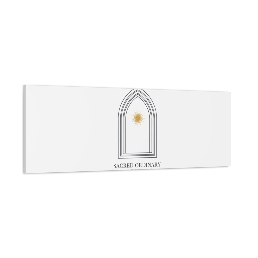 Sacred Ordinary Gothic Arch Canvas | Minimal Scripture Art, Quiet Luxury