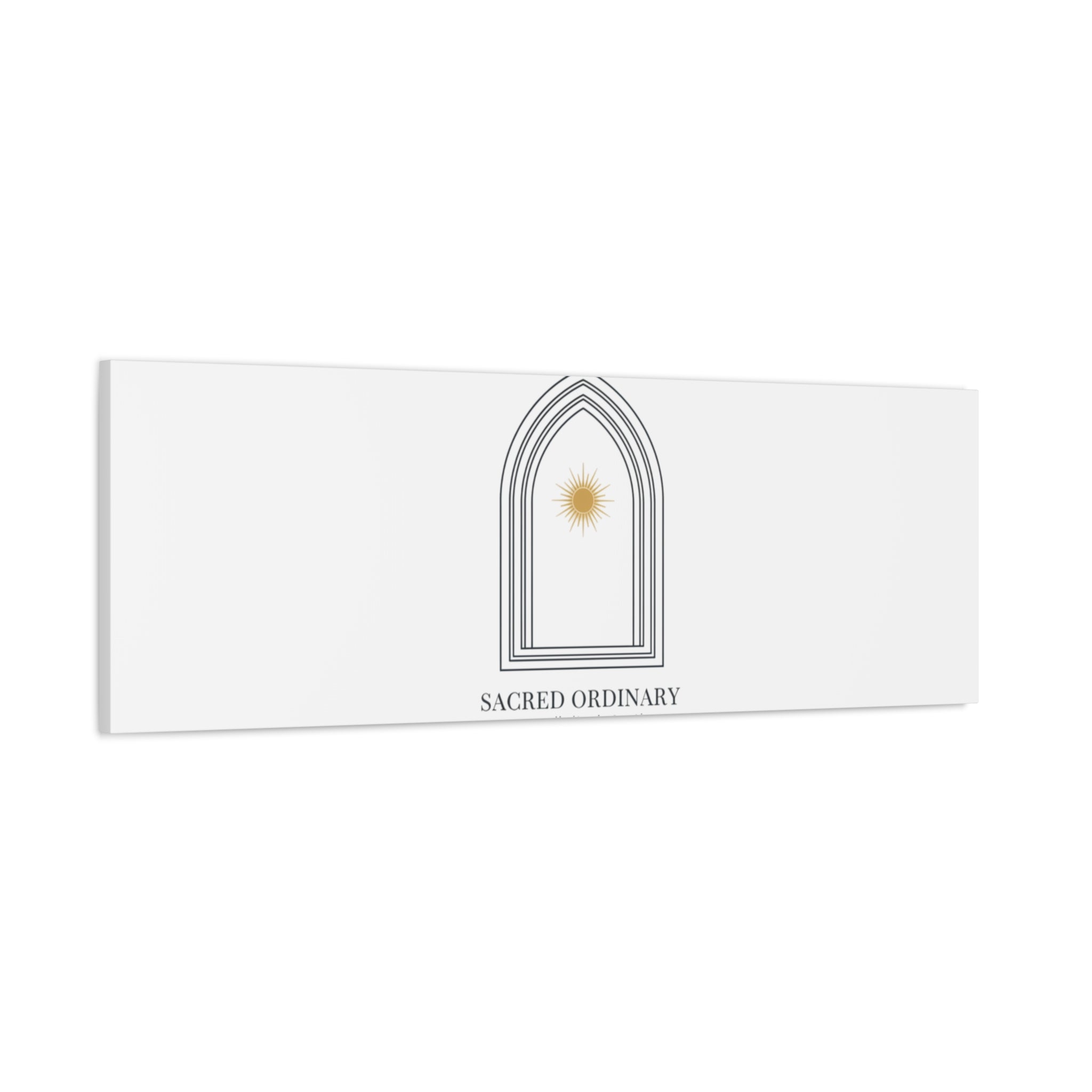 Sacred Ordinary Gothic Arch Canvas | Minimal Scripture Art, Quiet Luxury
