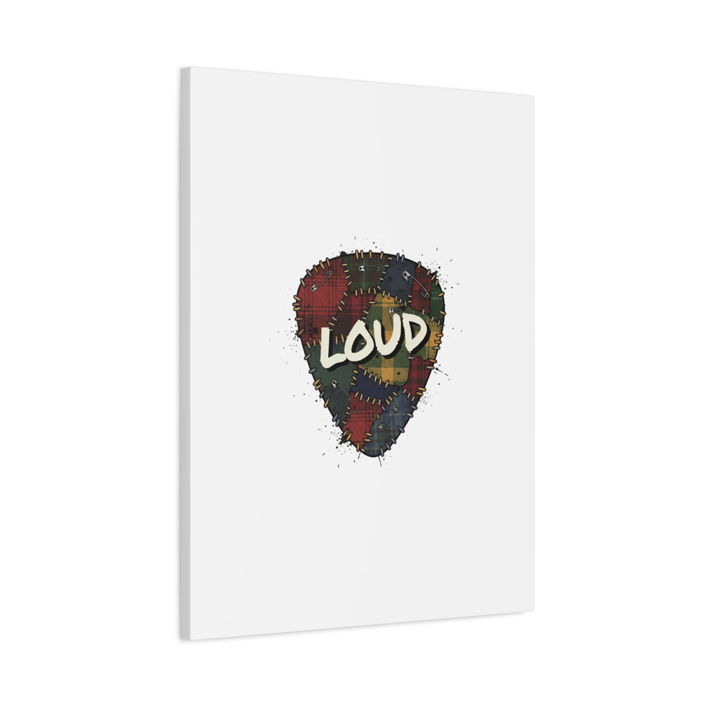Plaid Patchwork Guitar Pick Canvas, Grunge Revival, 90s Rock Plaid Aesthetic 36" x 36" 1.25"