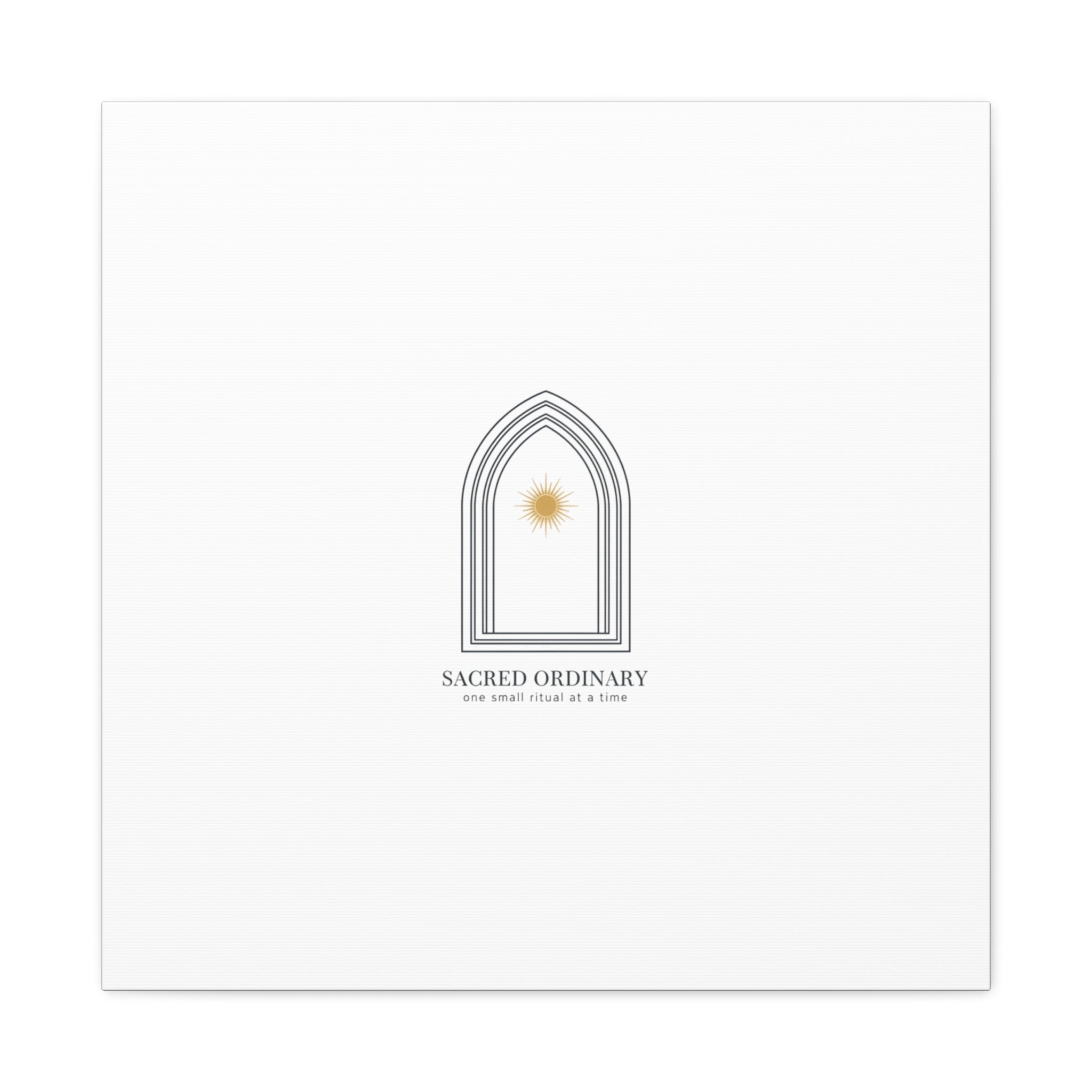 Sacred Ordinary Gothic Arch Canvas | Minimal Scripture Art, Quiet Luxury 24″ x 24″ 1.25"