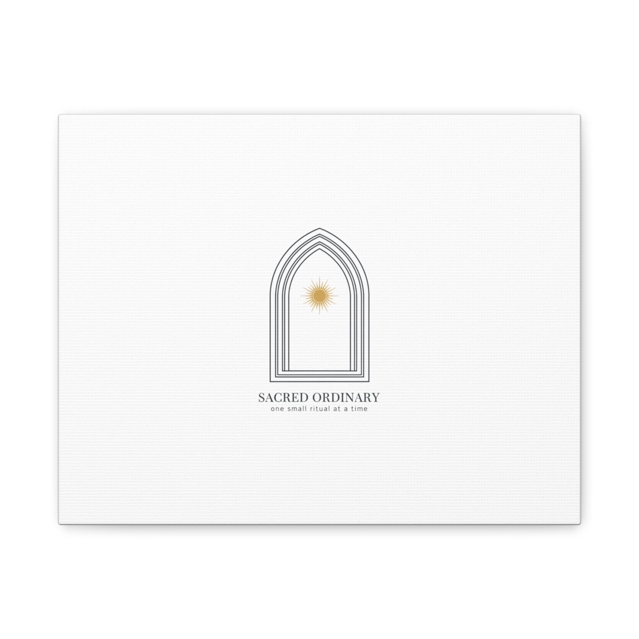 Sacred Ordinary Gothic Arch Canvas | Minimal Scripture Art, Quiet Luxury 14″ x 11″ (Horizontal) 1.25"