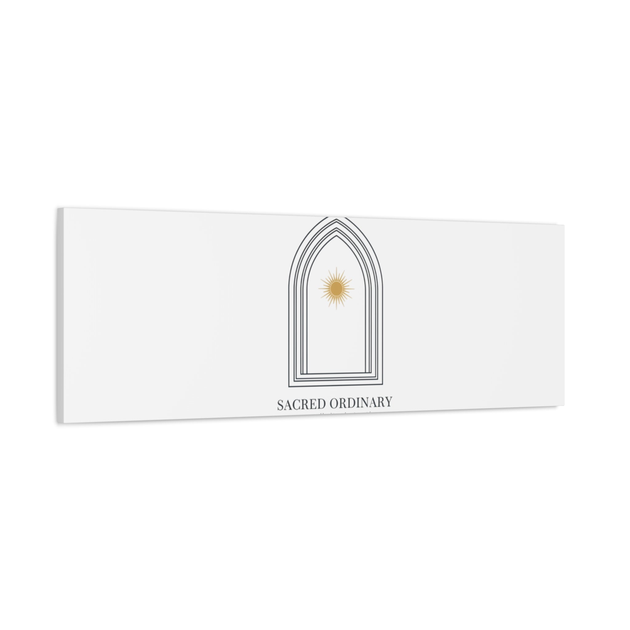 Sacred Ordinary Gothic Arch Canvas | Minimal Scripture Art, Quiet Luxury 36" x 36" 1.25"