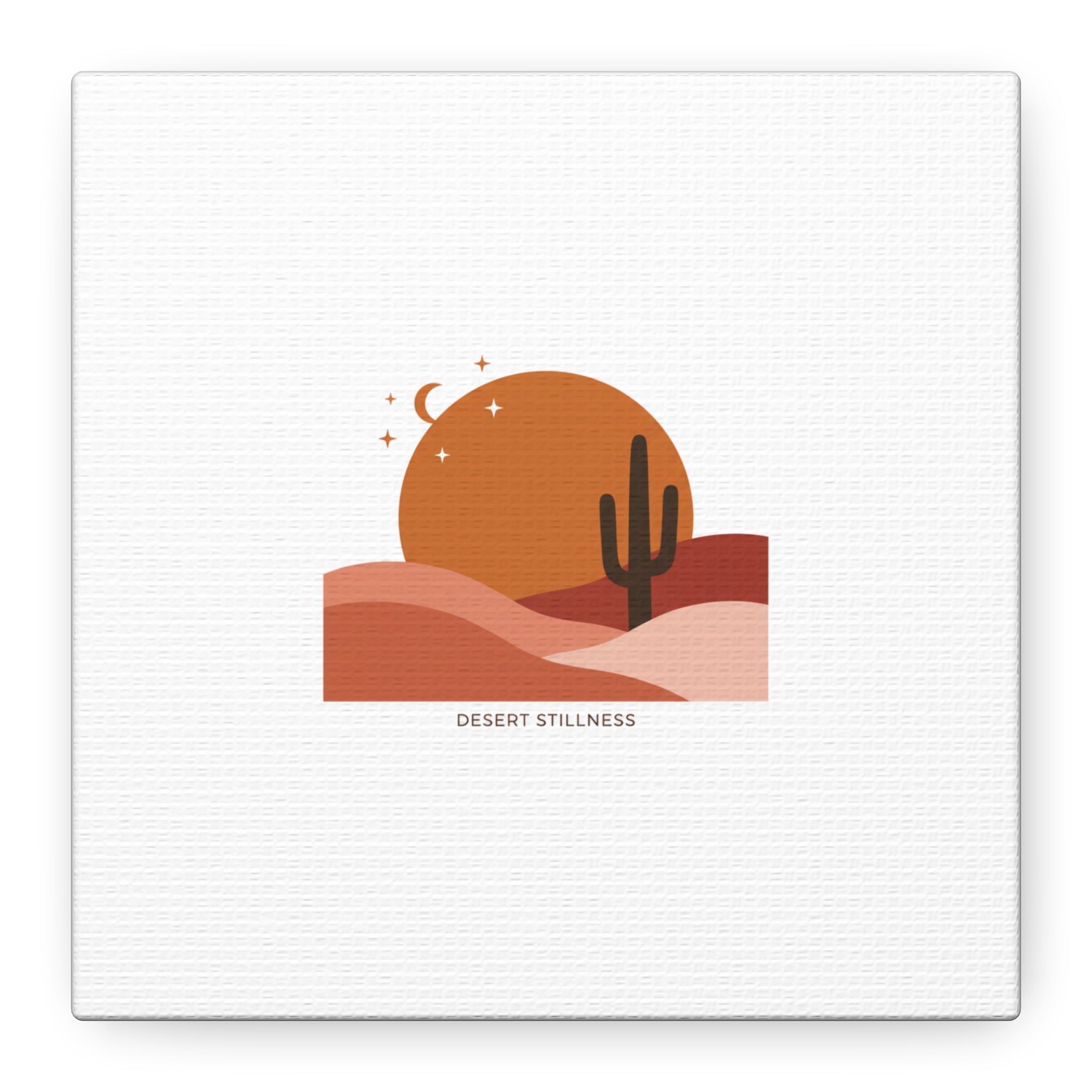 Desert Stillness Canvas, Desert Sunset Minimalist Mesa | Southwestern Art Print 6" x 6" 1.25"