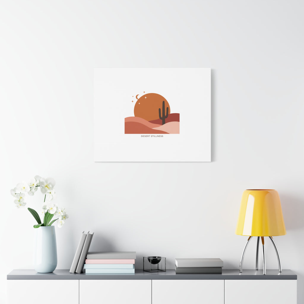 Desert Stillness Canvas, Desert Sunset Minimalist Mesa | Southwestern Art Print