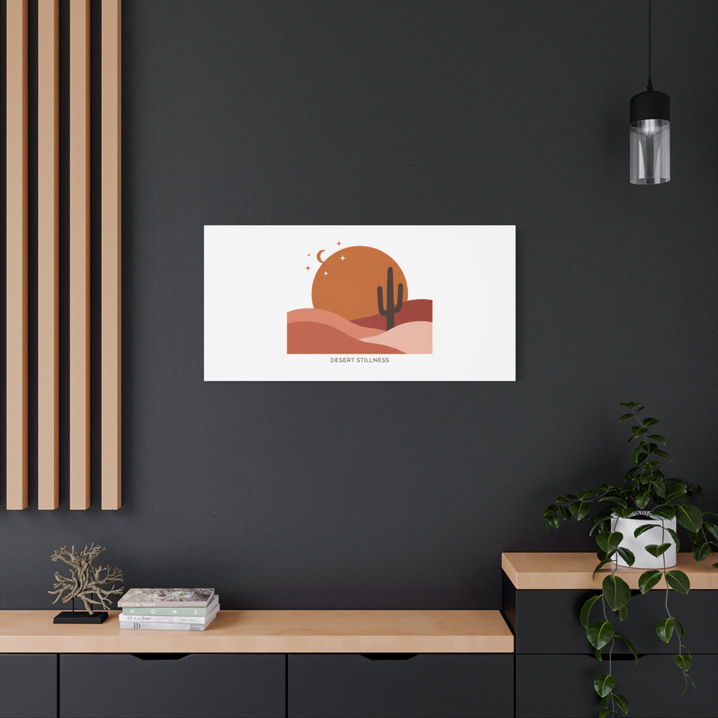 Desert Stillness Canvas, Desert Sunset Minimalist Mesa | Southwestern Art Print
