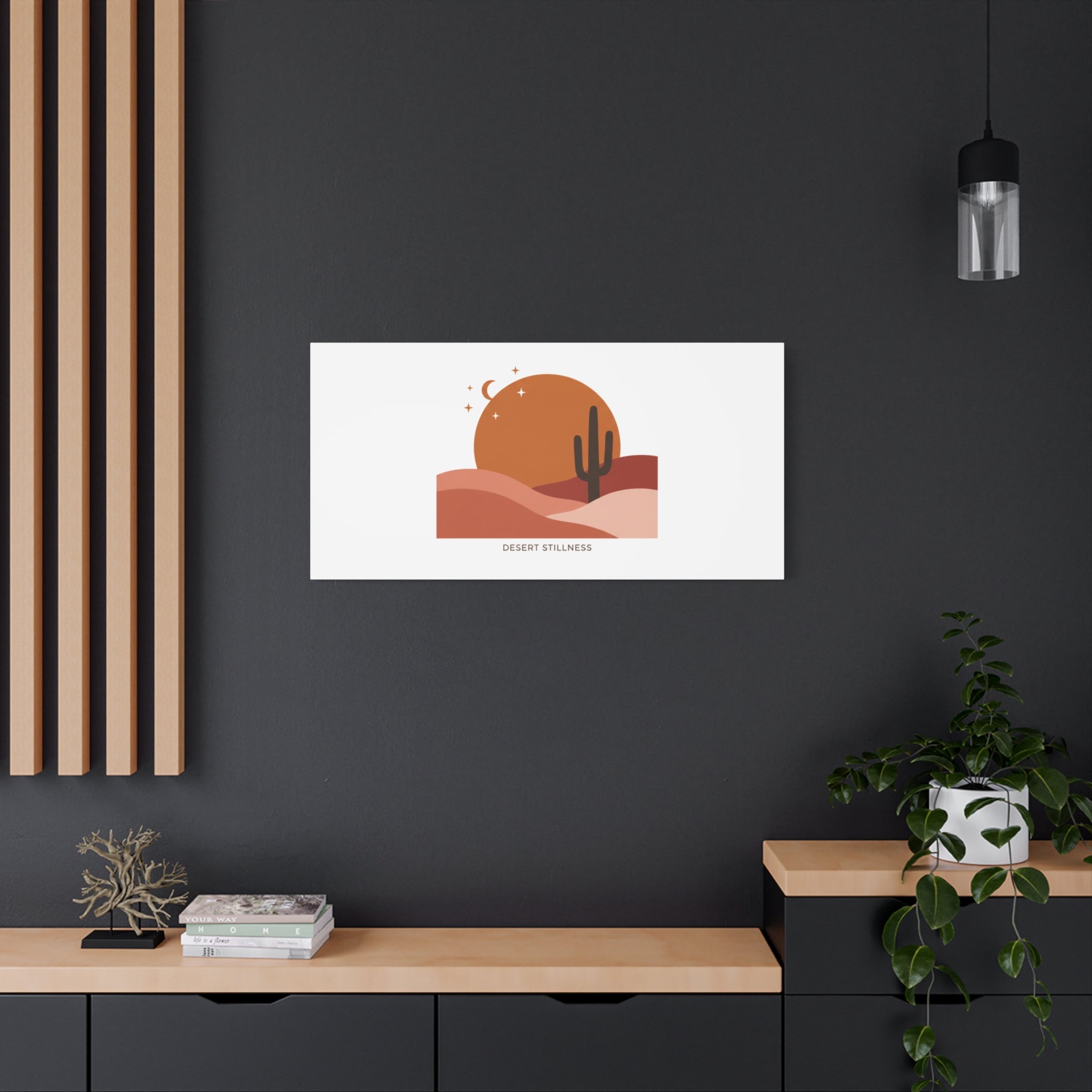 Desert Stillness Canvas, Desert Sunset Minimalist Mesa | Southwestern Art Print