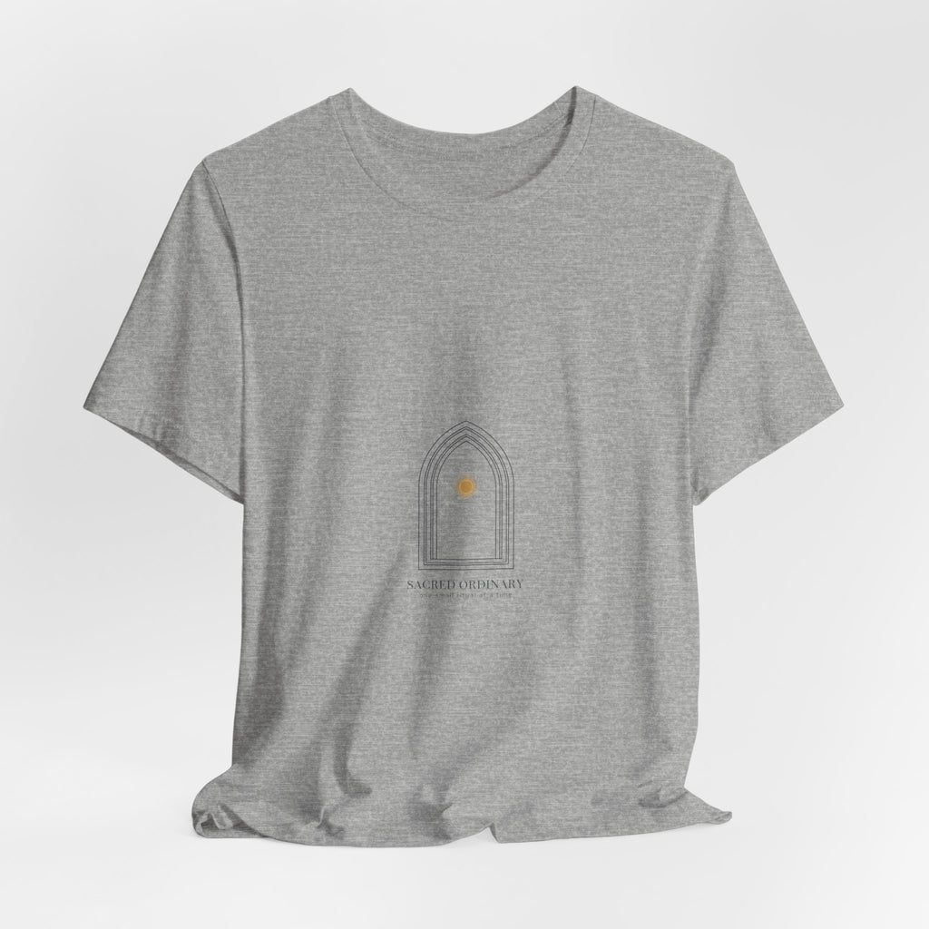 Gothic Arch Minimal Tee | Monastic Minimalism, serene typography Navy