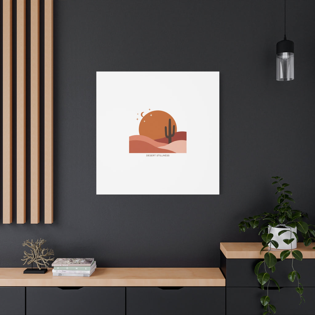 Desert Stillness Canvas, Desert Sunset Minimalist Mesa | Southwestern Art Print