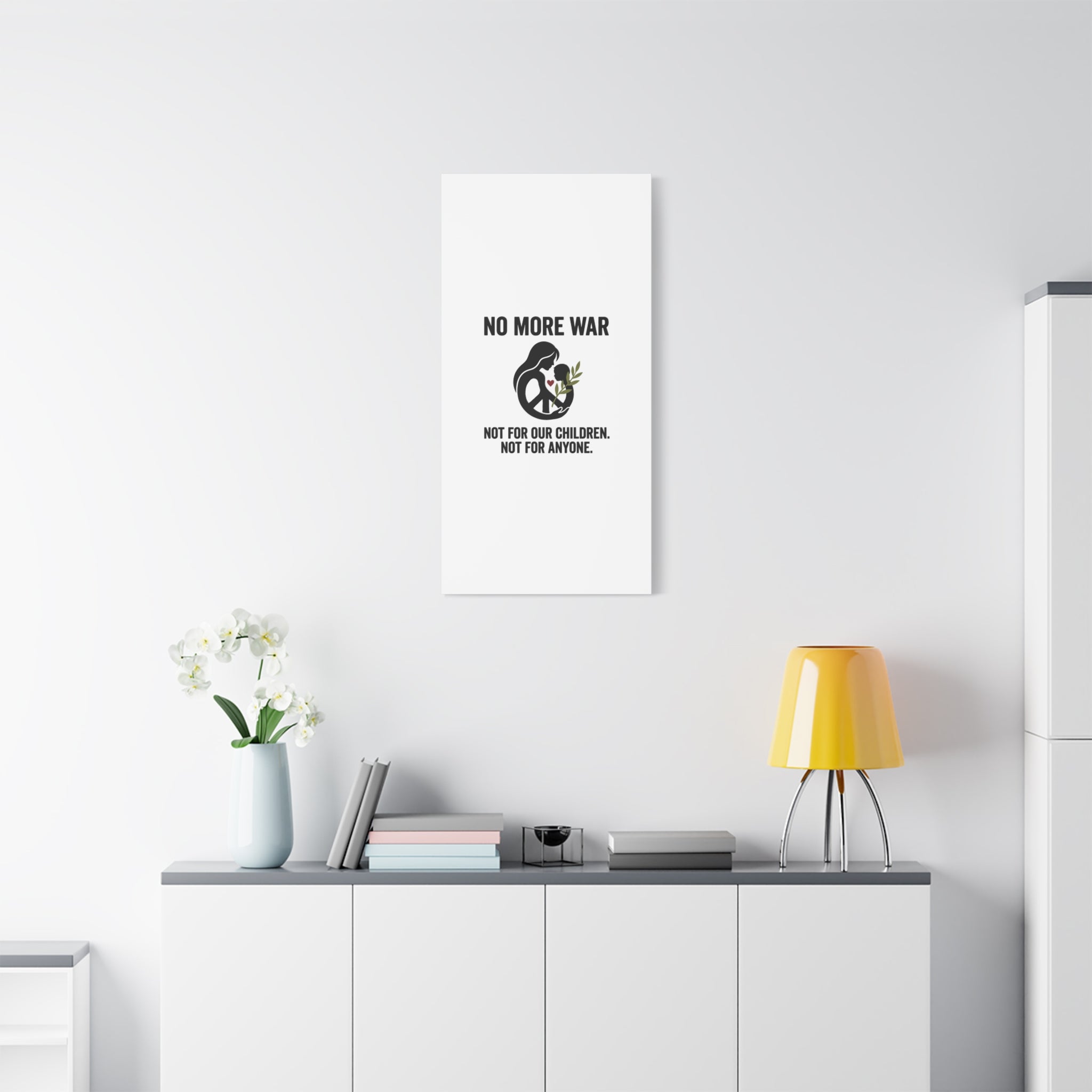 No More War Canvas, Anti-War Peace Protest Wall Art | Solidarity Ceasefire. 36" x 36" 1.25"