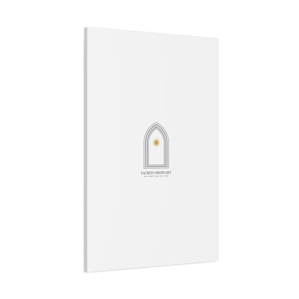 Sacred Ordinary Gothic Arch Canvas | Minimal Scripture Art, Quiet Luxury 36" x 36" 1.25"