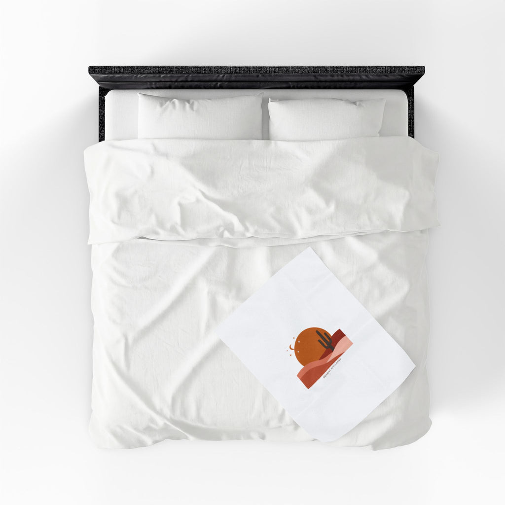 Desert Sunset Mesa Throw Blanket | Southwestern minimalist, adobe-inspired wall art