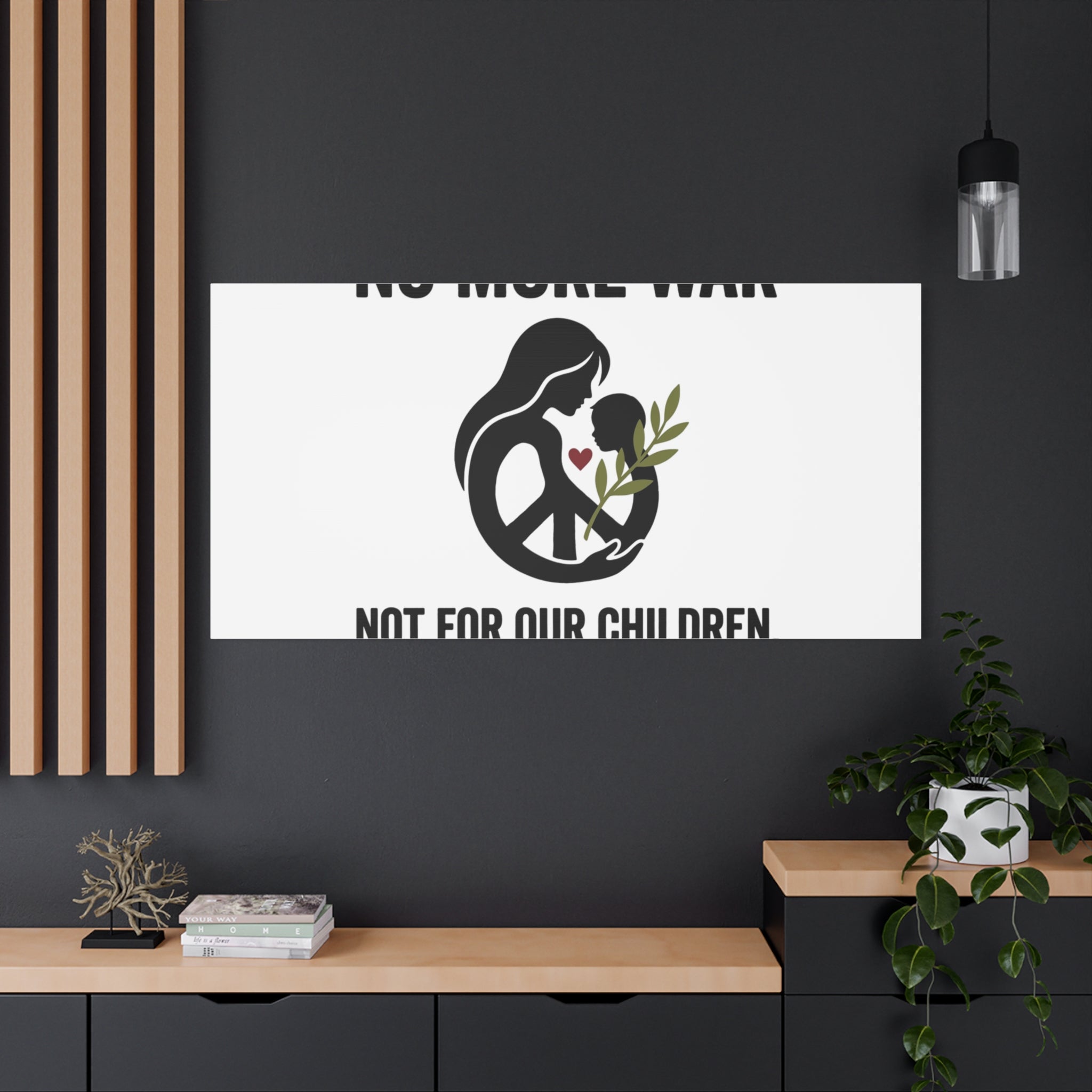 No More War Canvas, Anti-War Peace Protest Wall Art | Solidarity Ceasefire. 36" x 36" 1.25"