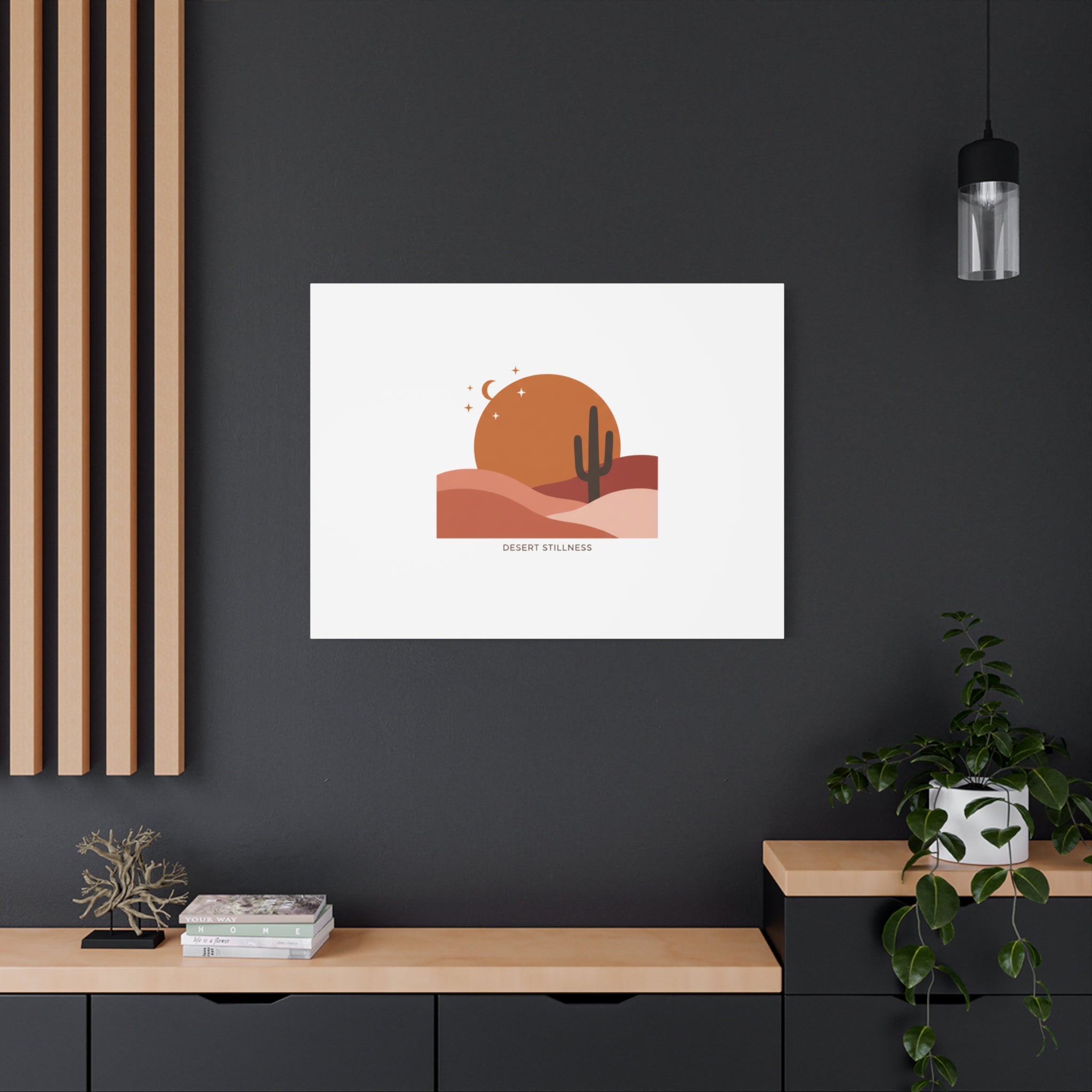 Desert Stillness Canvas, Desert Sunset Minimalist Mesa | Southwestern Art Print