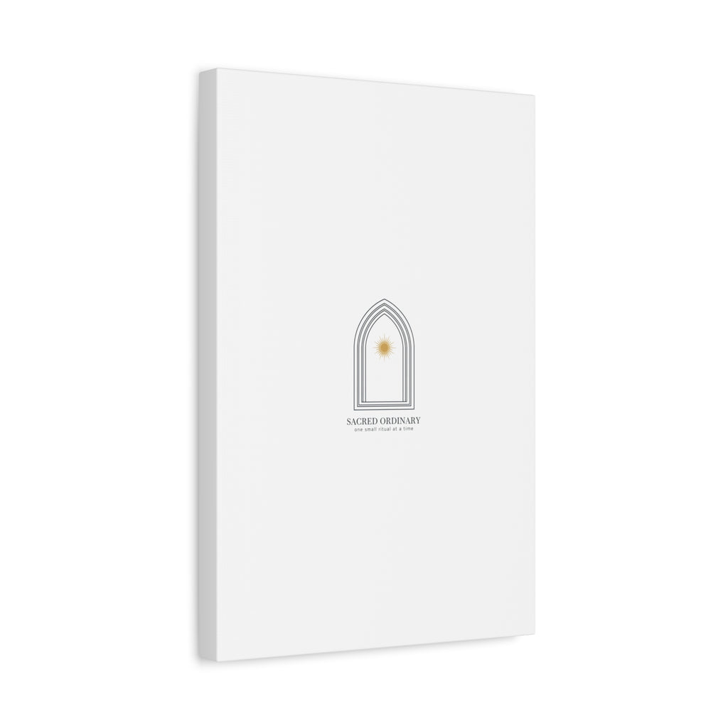 Sacred Ordinary Gothic Arch Canvas | Minimal Scripture Art, Quiet Luxury