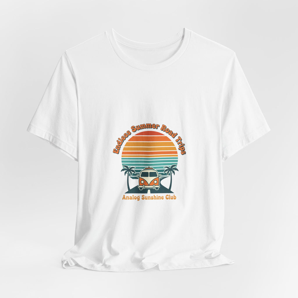 Retro 70s Sunset Surf Graphic Tee | Vintage Palm Golden Hour Postcard Navy