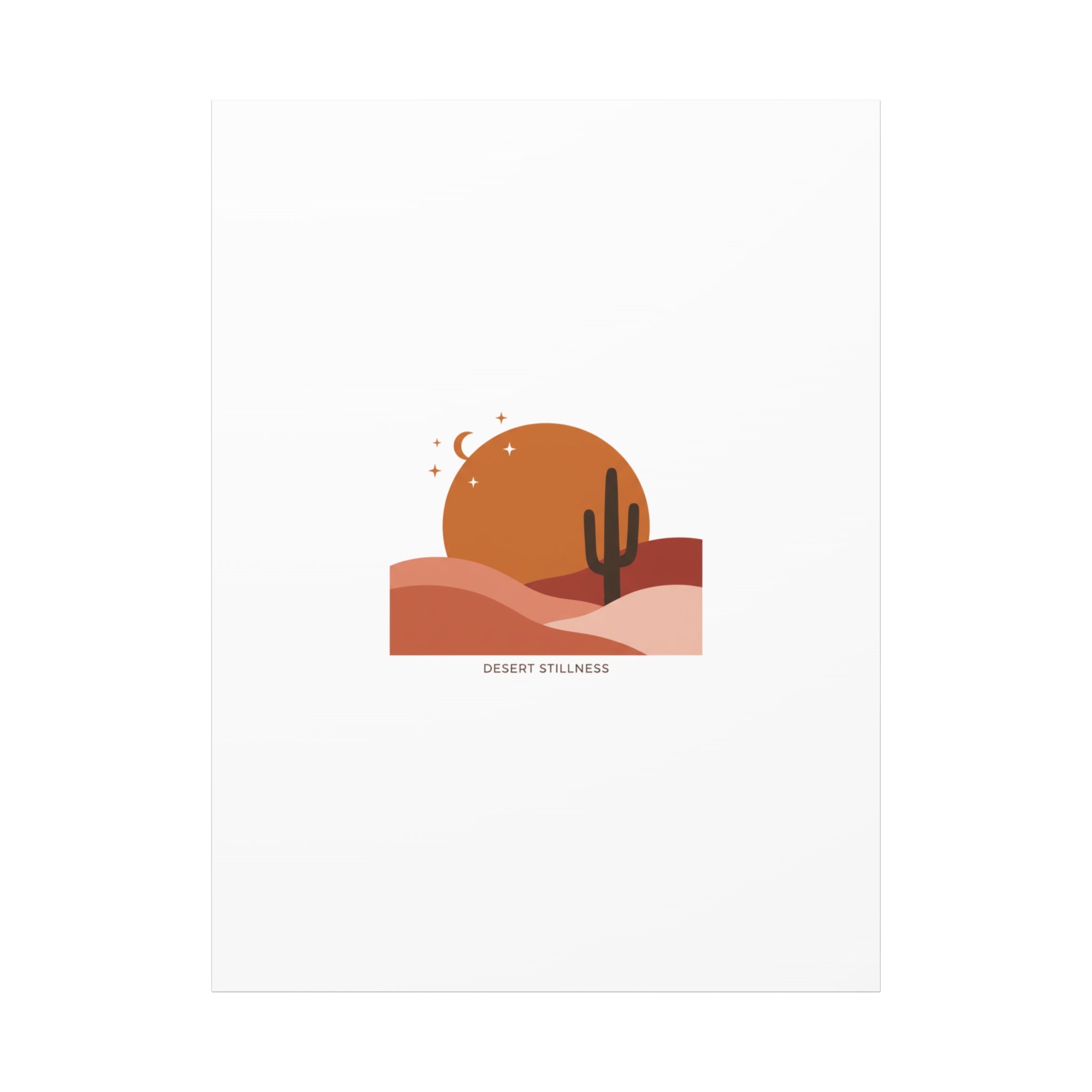 Desert Stillness Canvas, Desert Sunset Minimalist Mesa | Southwestern Art Print 36" x 48" (Vertical) 1.25"