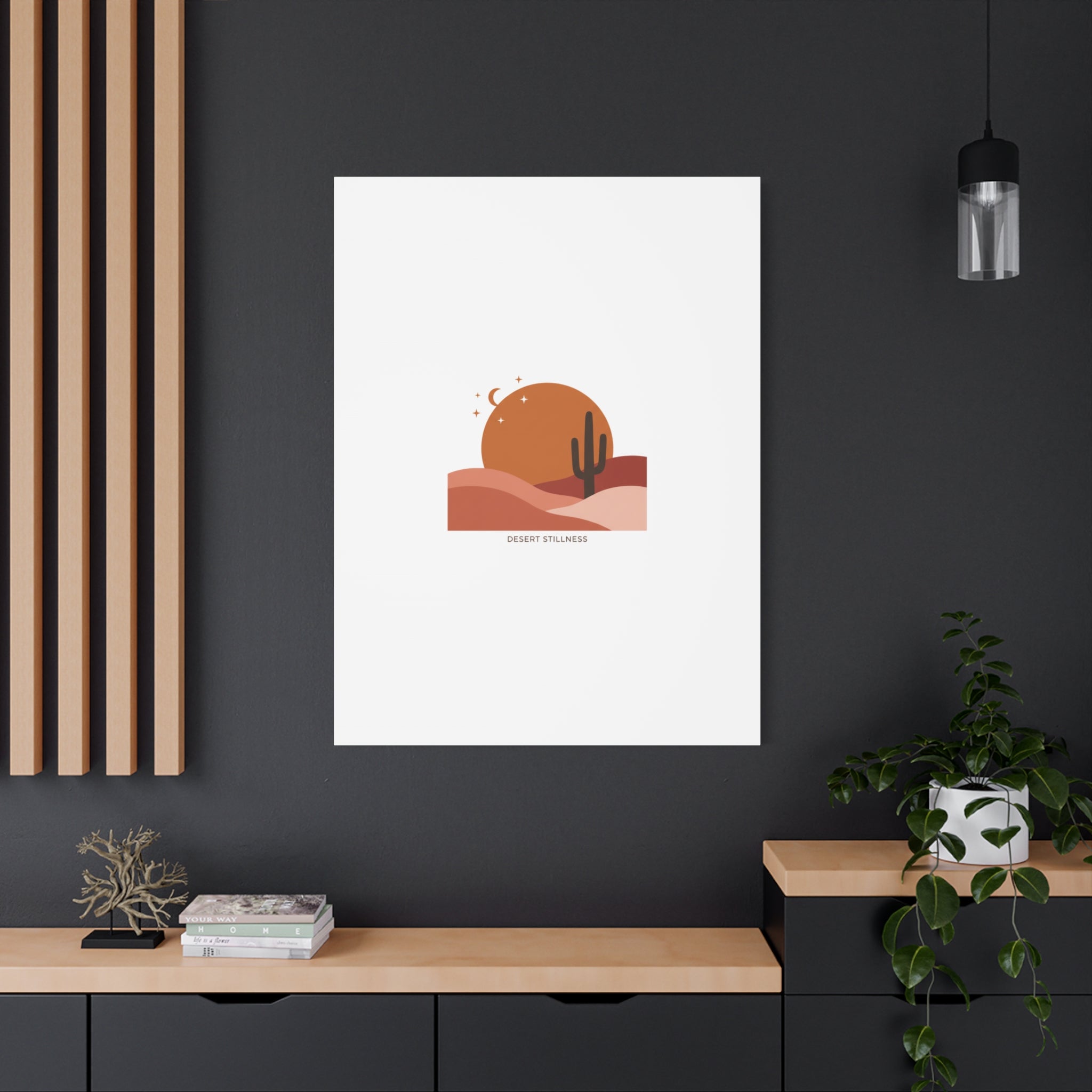 Desert Stillness Canvas, Desert Sunset Minimalist Mesa | Southwestern Art Print