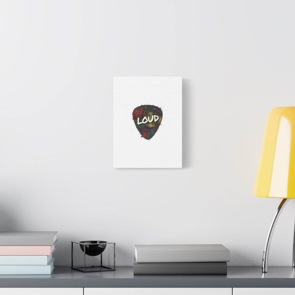 Plaid Patchwork Guitar Pick Canvas, Grunge Revival, 90s Rock Plaid Aesthetic 36" x 36" 1.25"