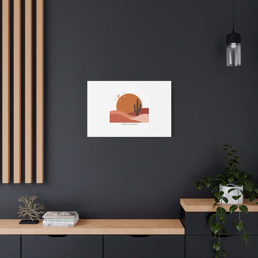 Desert Stillness Canvas, Desert Sunset Minimalist Mesa | Southwestern Art Print