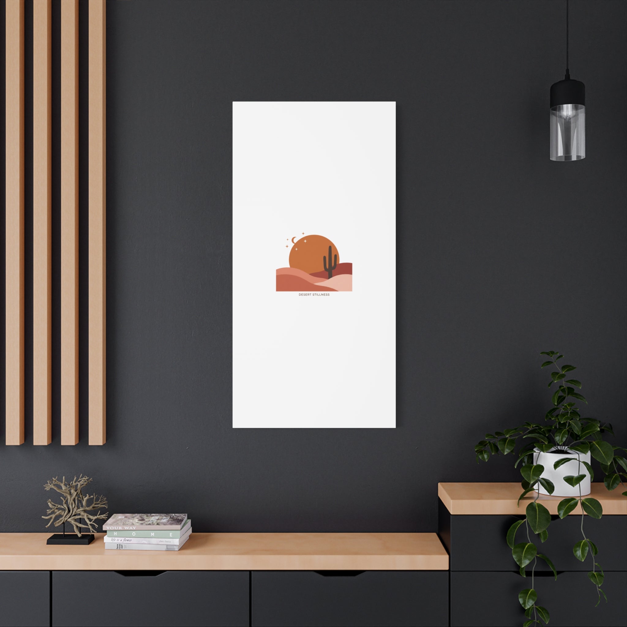 Desert Stillness Canvas, Desert Sunset Minimalist Mesa | Southwestern Art Print