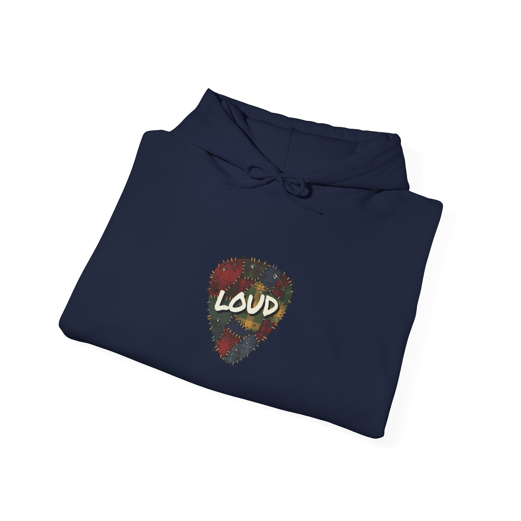 Loud Guitar Pick Hoodie | grunge revival, flannel aesthetic Navy