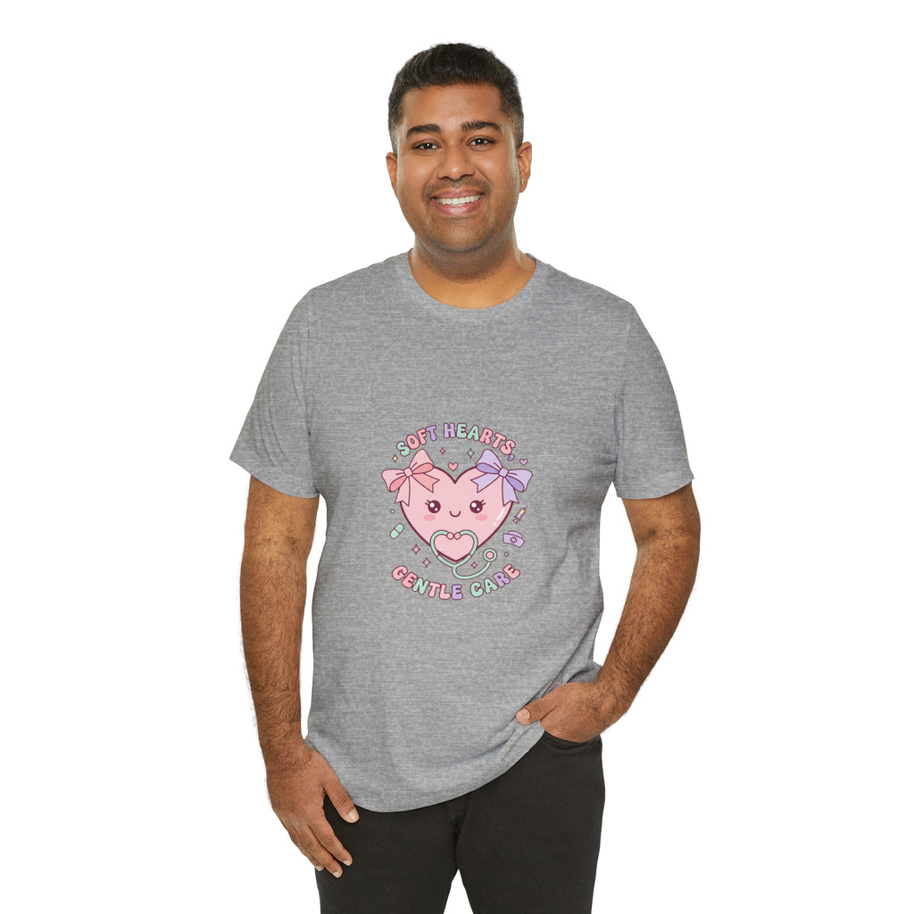 Kawaii Nurse Heart Tee | pastel healthcare design, coquette medical shirt Navy