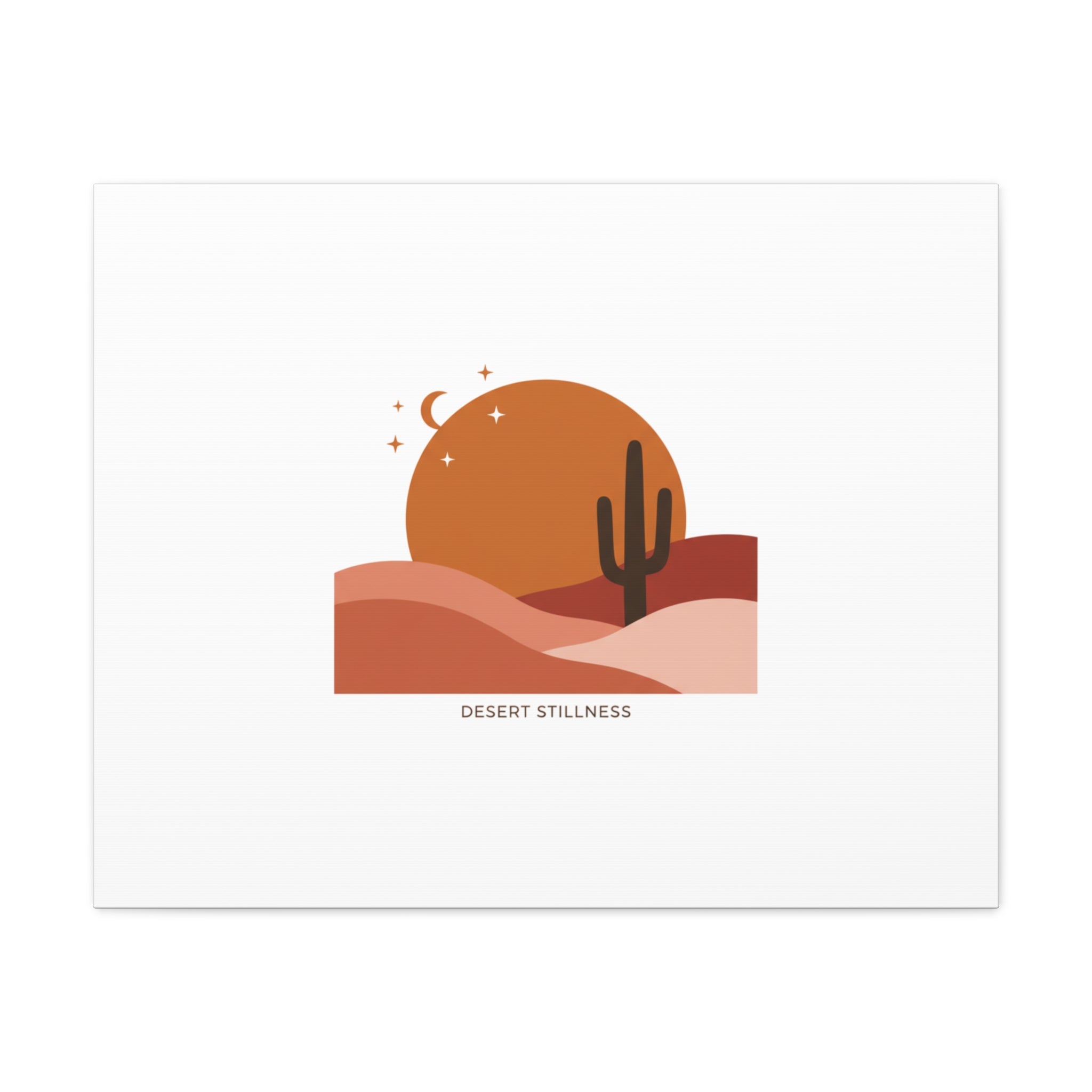 Desert Stillness Canvas, Desert Sunset Minimalist Mesa | Southwestern Art Print 30" x 24" (Horizontal) 1.25"