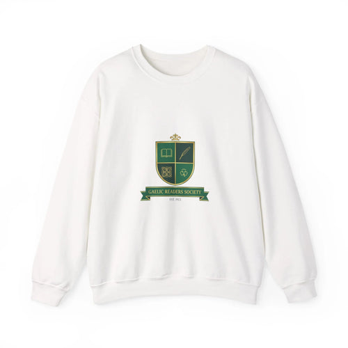 Celtic Crest Gaelic Library Sweatshirt | Irish Heritage Logo, Celtic Knot White