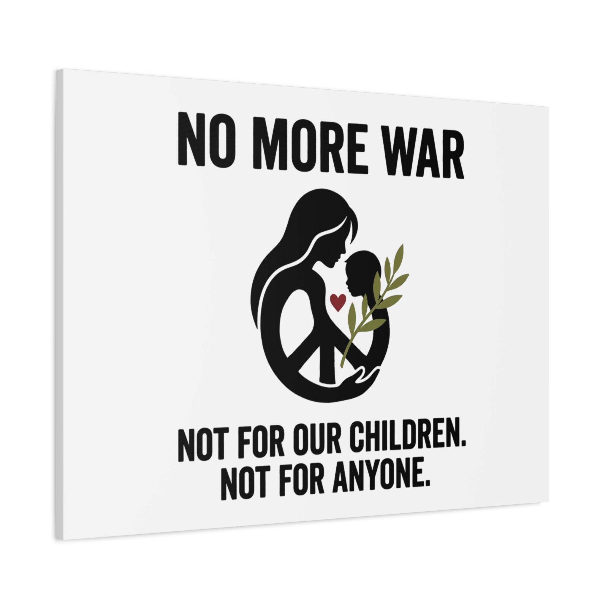 No More War Canvas, Anti-War Peace Protest Wall Art | Solidarity Ceasefire. 36" x 36" 1.25"