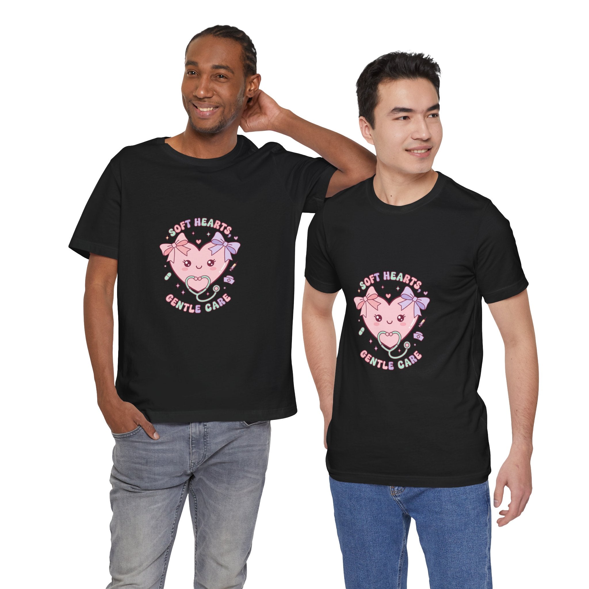 Kawaii Nurse Heart Tee | pastel healthcare design, coquette medical shirt Navy