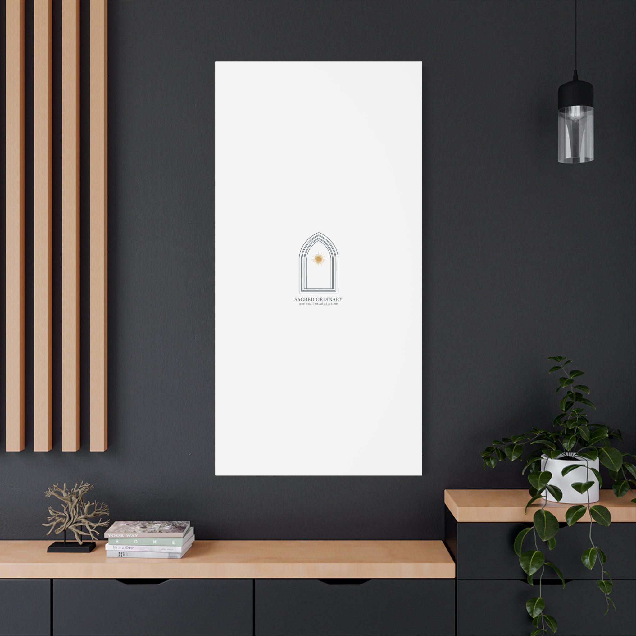 Sacred Ordinary Gothic Arch Canvas | Minimal Scripture Art, Quiet Luxury
